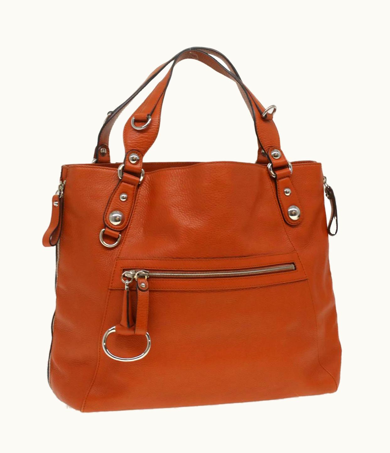 Gucci Gucci Shoulder Bag Leather Orange Brown 232952