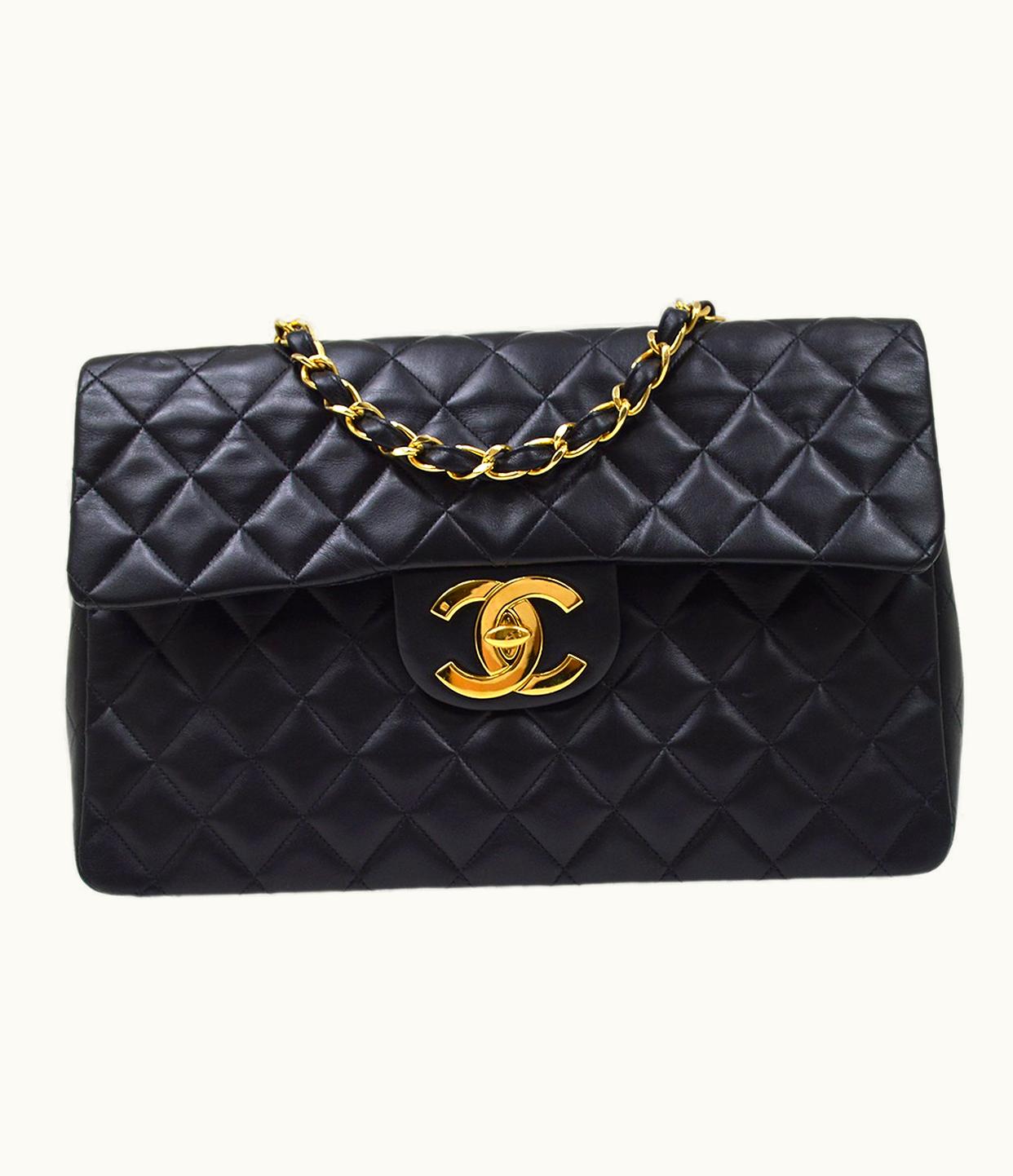 Chanel Chanel 1994-1996 Classic Flap Maxi Black Lambskin 61466