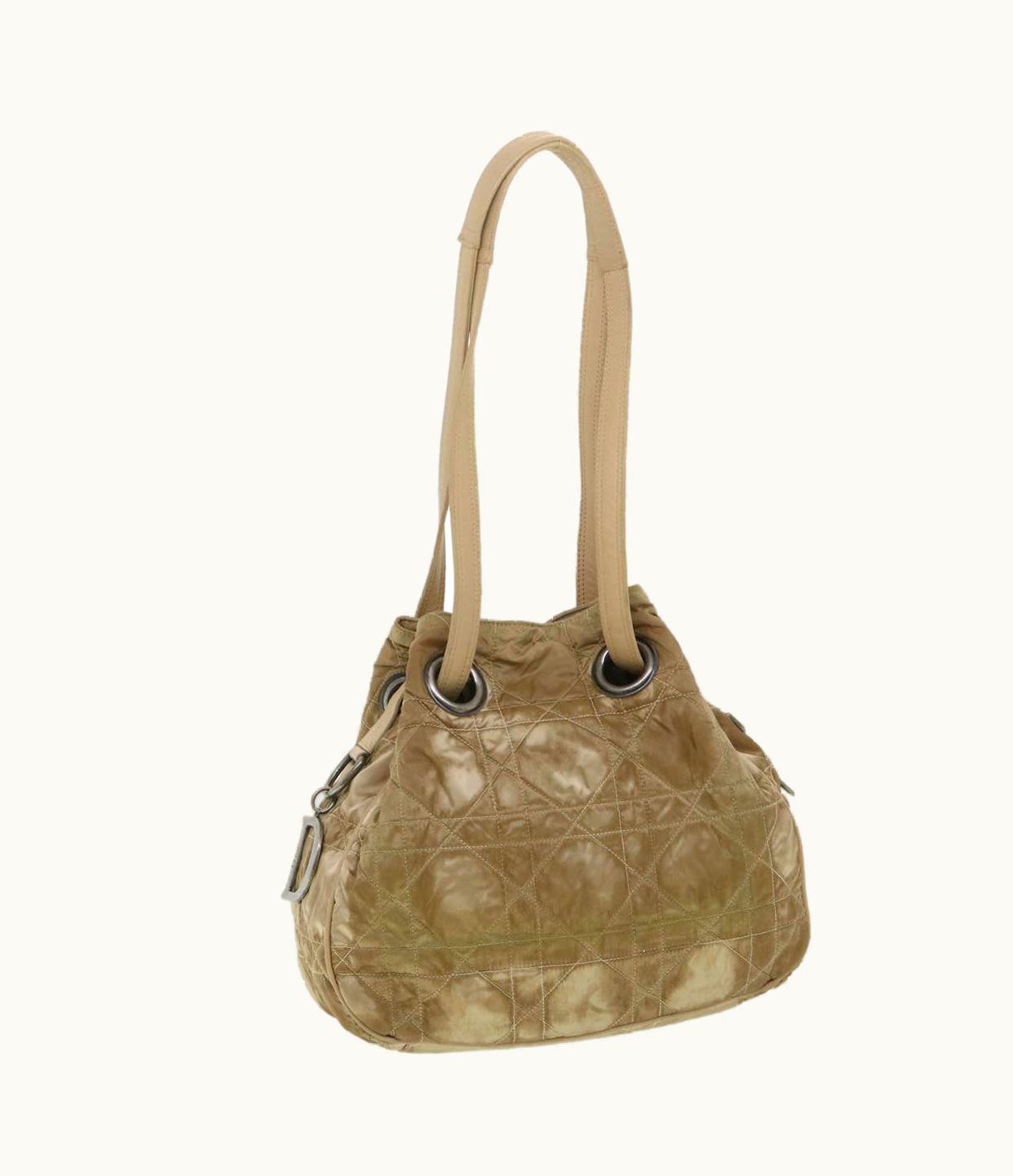 Dior Dior Christian Dior Lady Dior Canage Shoulder Bag Nylon Beige 03-Bm-0027