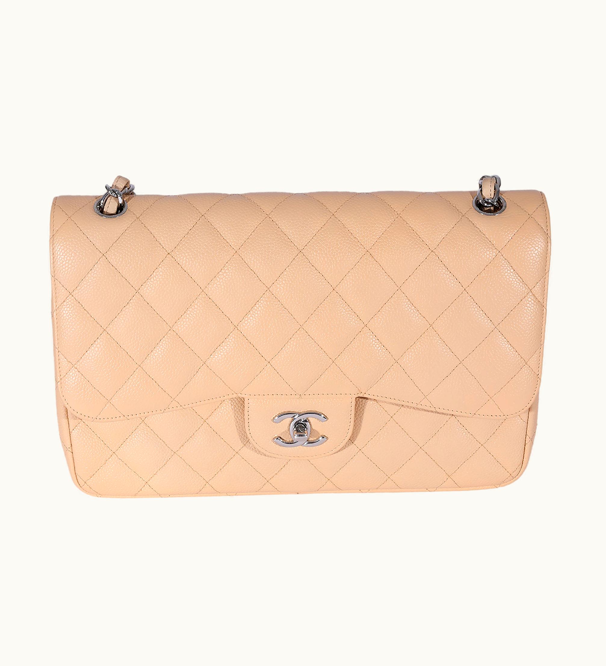 Chanel Chanel Classic Double Flap Crossbody Bag Beige