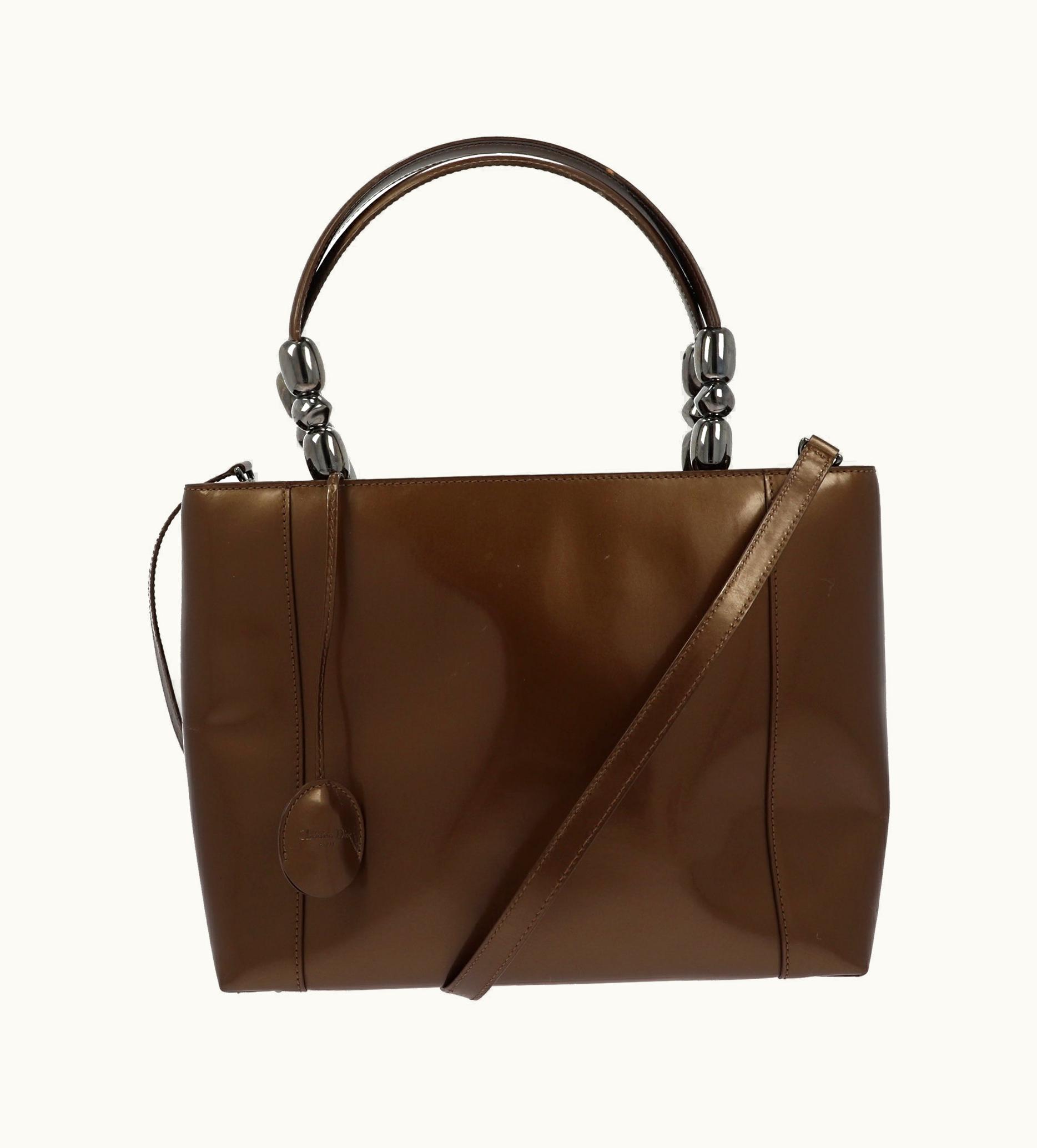 Dior Dior Christian Dior Malice Handbag In Brown Leather