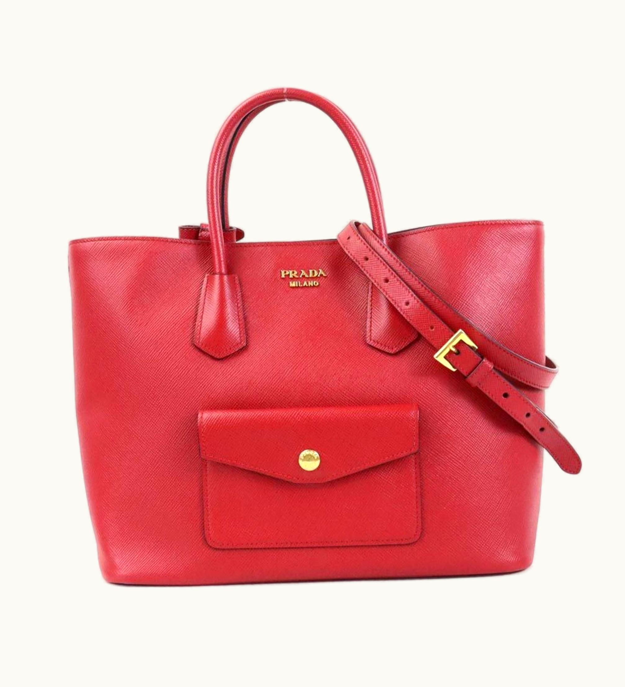 Prada Prada Handbag Shoulder Bag Leather Red Unisex Bn2729