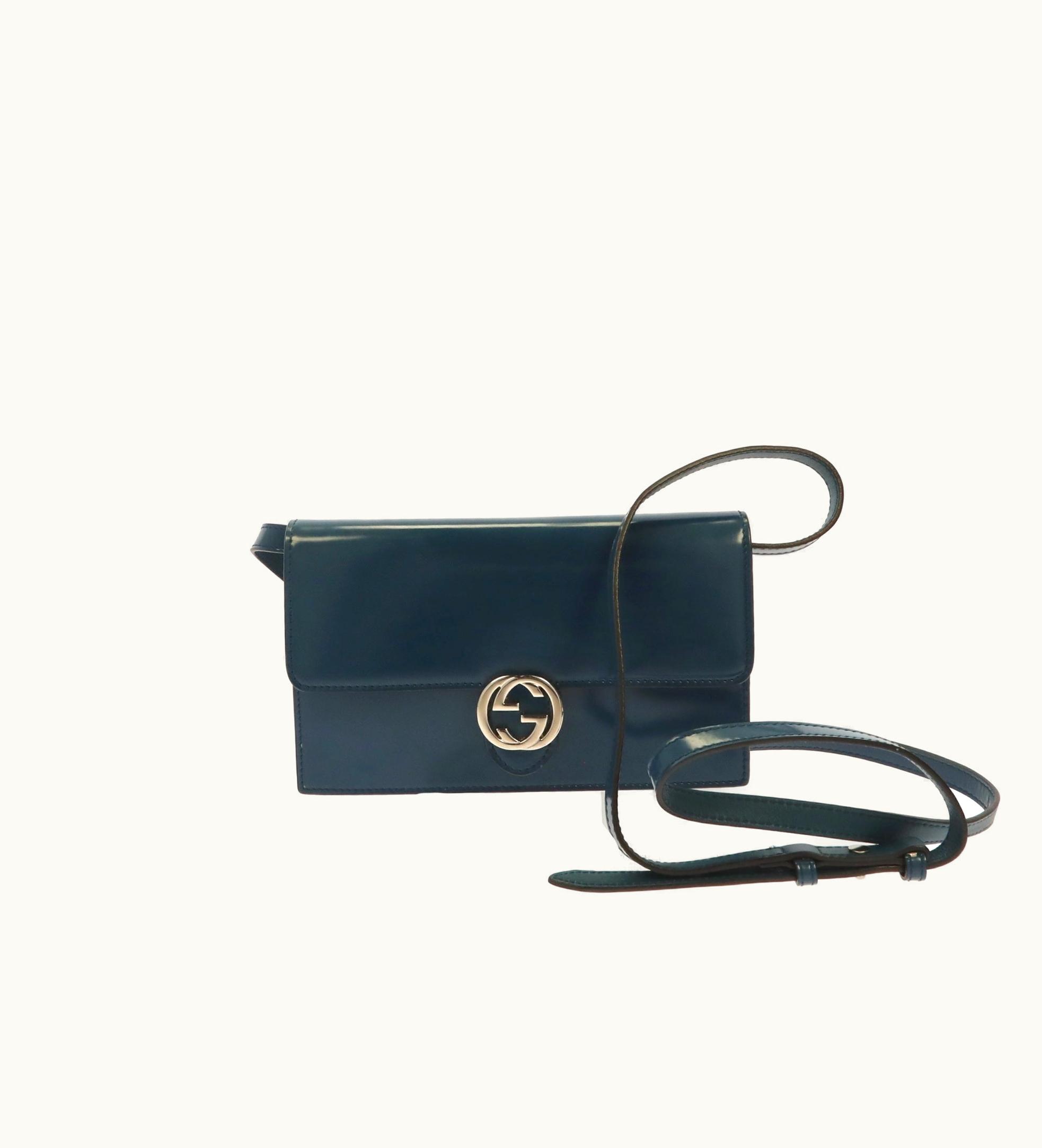 Gucci Gucci Crossbody Bag In Blue Leather
