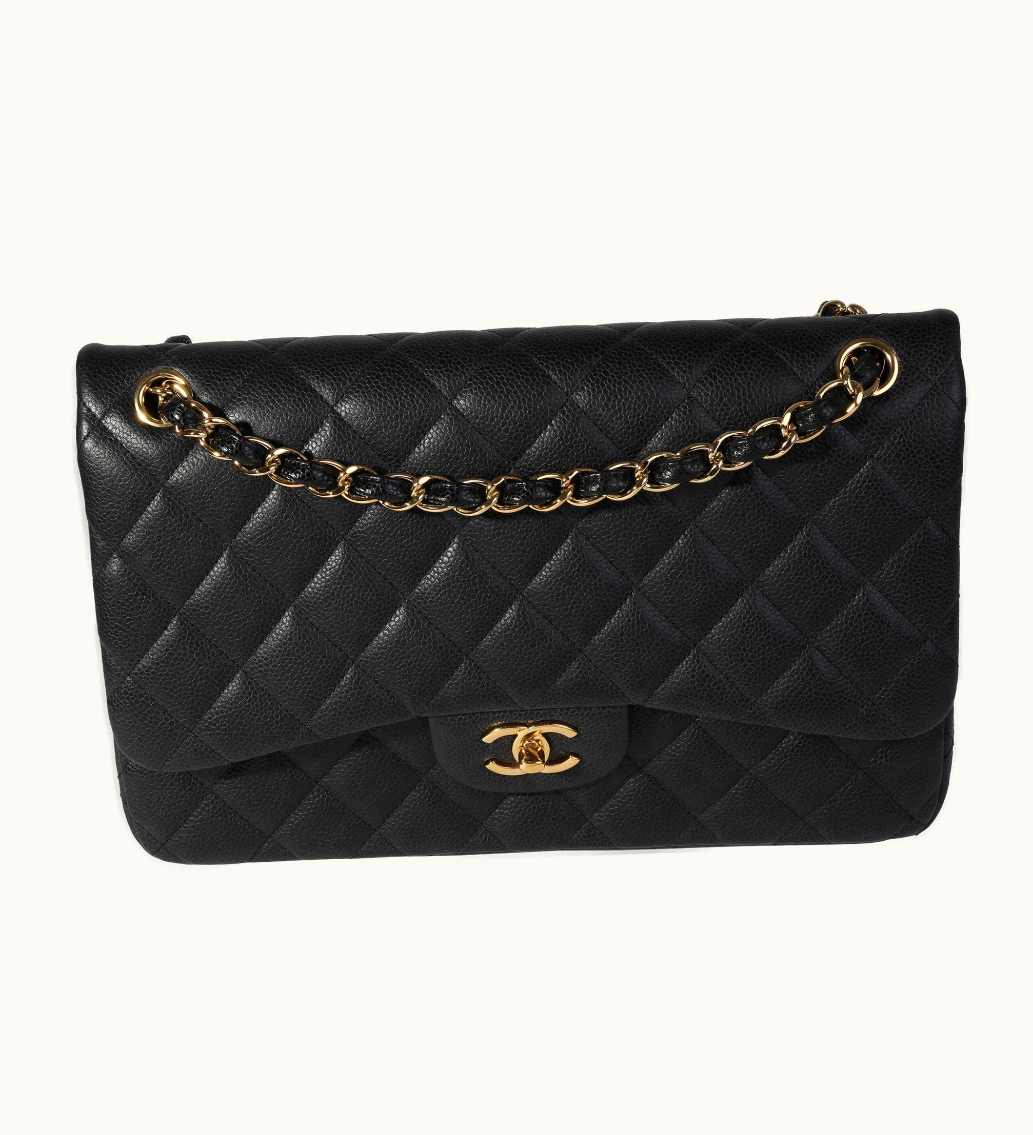 Chanel Chanel Jumbo Classic Double Flap Shoulder Bag Black Caviar
