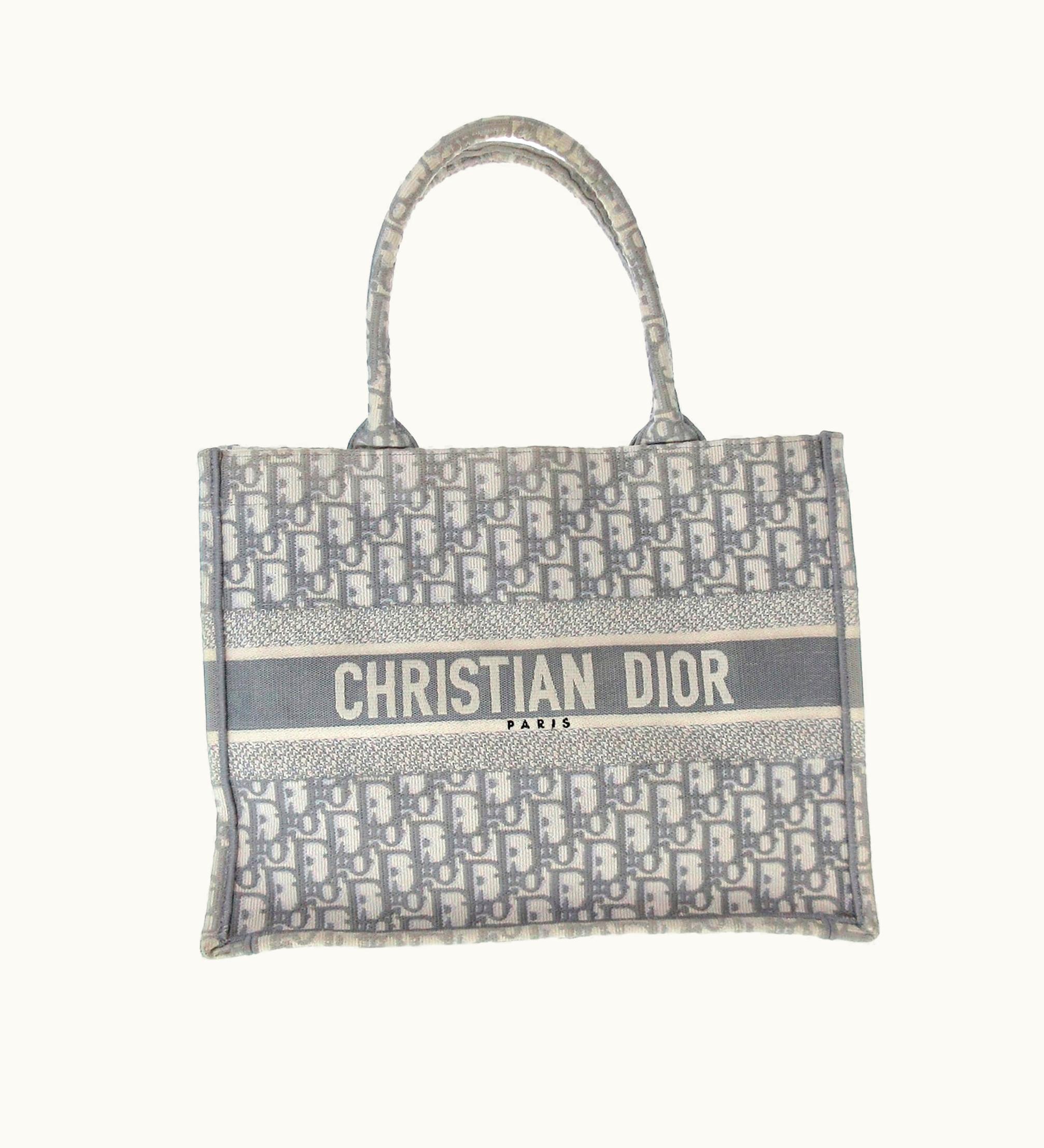 Dior Dior Oblique Canvas Medium Tote Bag Blue