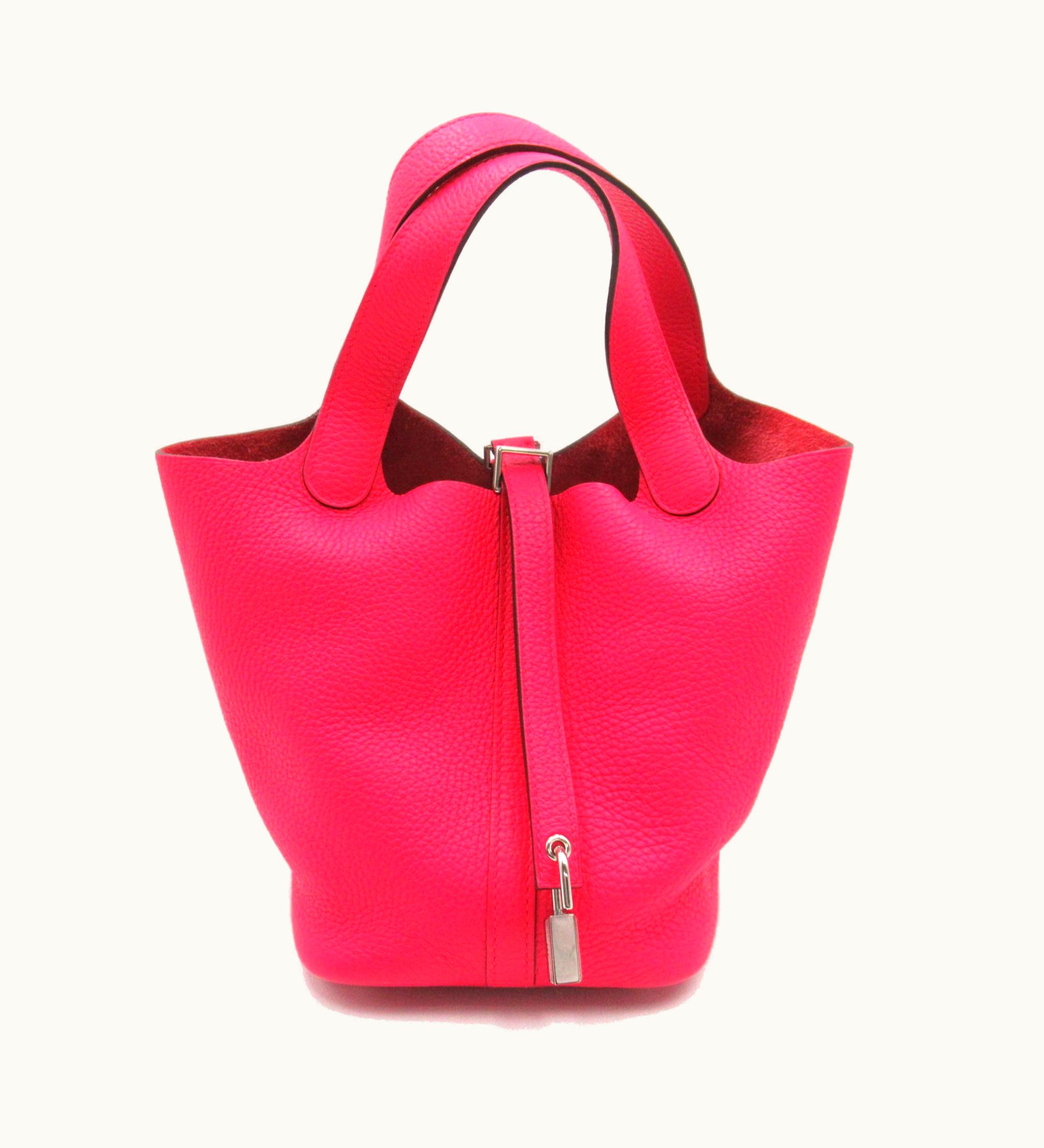 Hermès Hermès Picotin Lock PM Pink Rose Extreme Taurillon Clemence Calfskin [Cowhide]