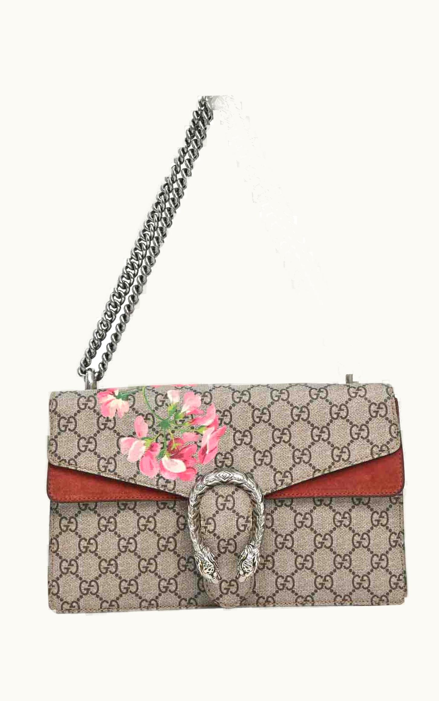 Gucci Gucci Brown Blooms GG-Supreme Monogram Canvas Dionysus Crossbody Bag