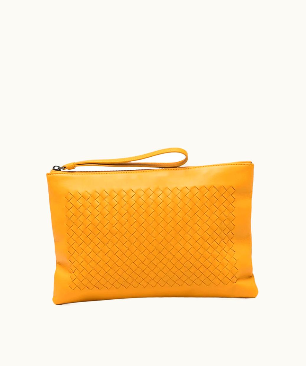 Bottega Veneta Bottega Veneta Orange Intrecciato Pouch