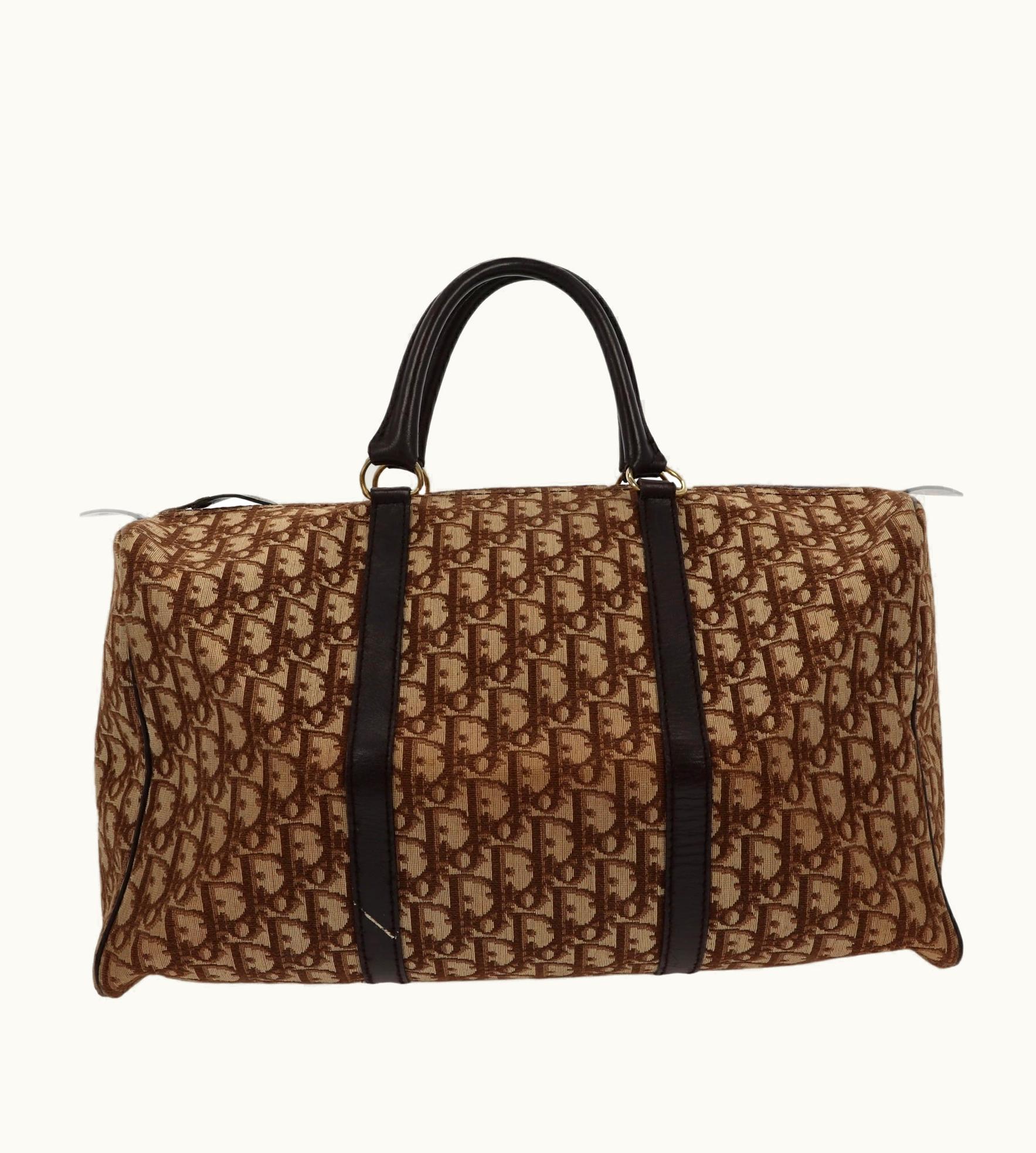 Dior Christian Dior Bowling Handbag In Beige Fabric - Elegant Series