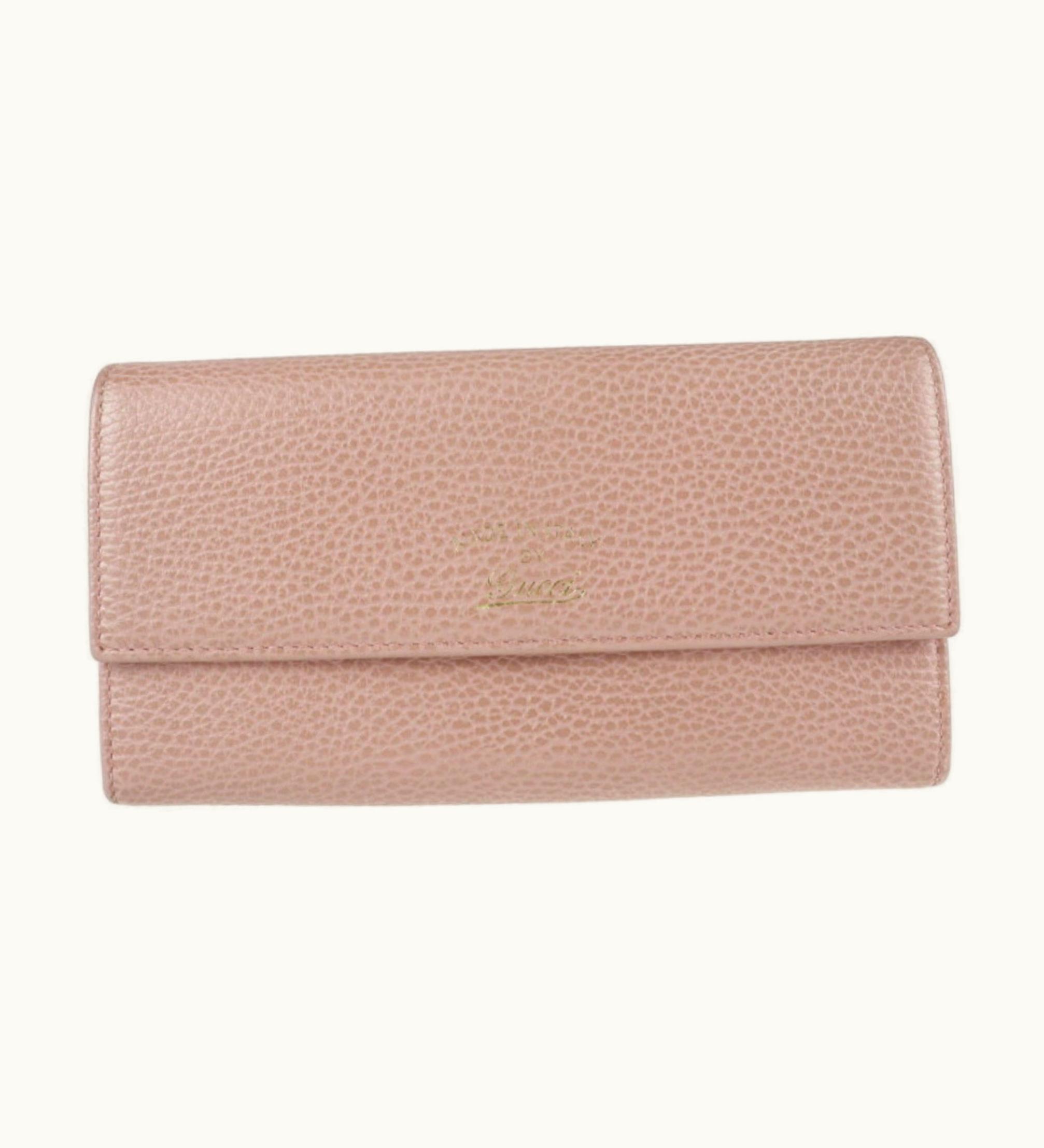 Gucci Gucci Swing Continental Wallet Bifold 354496 Leather Pink Series Gold Hardware Long