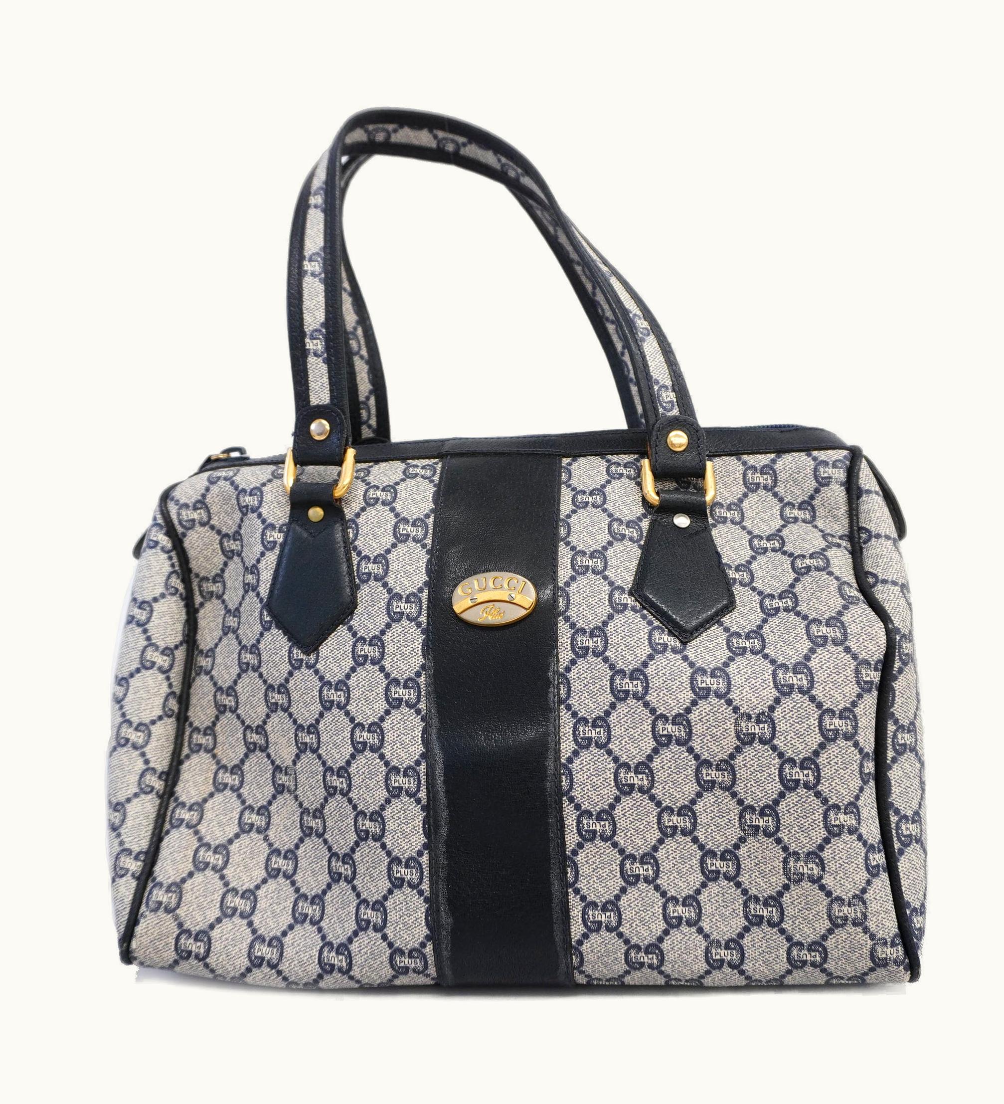 Gucci Gucci GG Plus Women's Pvc, Leather Handbag, Tote Bag Navy