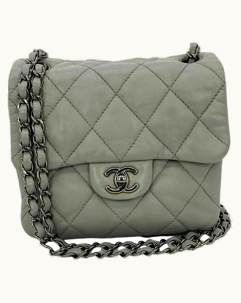 Chanel Chanel Grey Quilted Leather Mini Accordion Bag