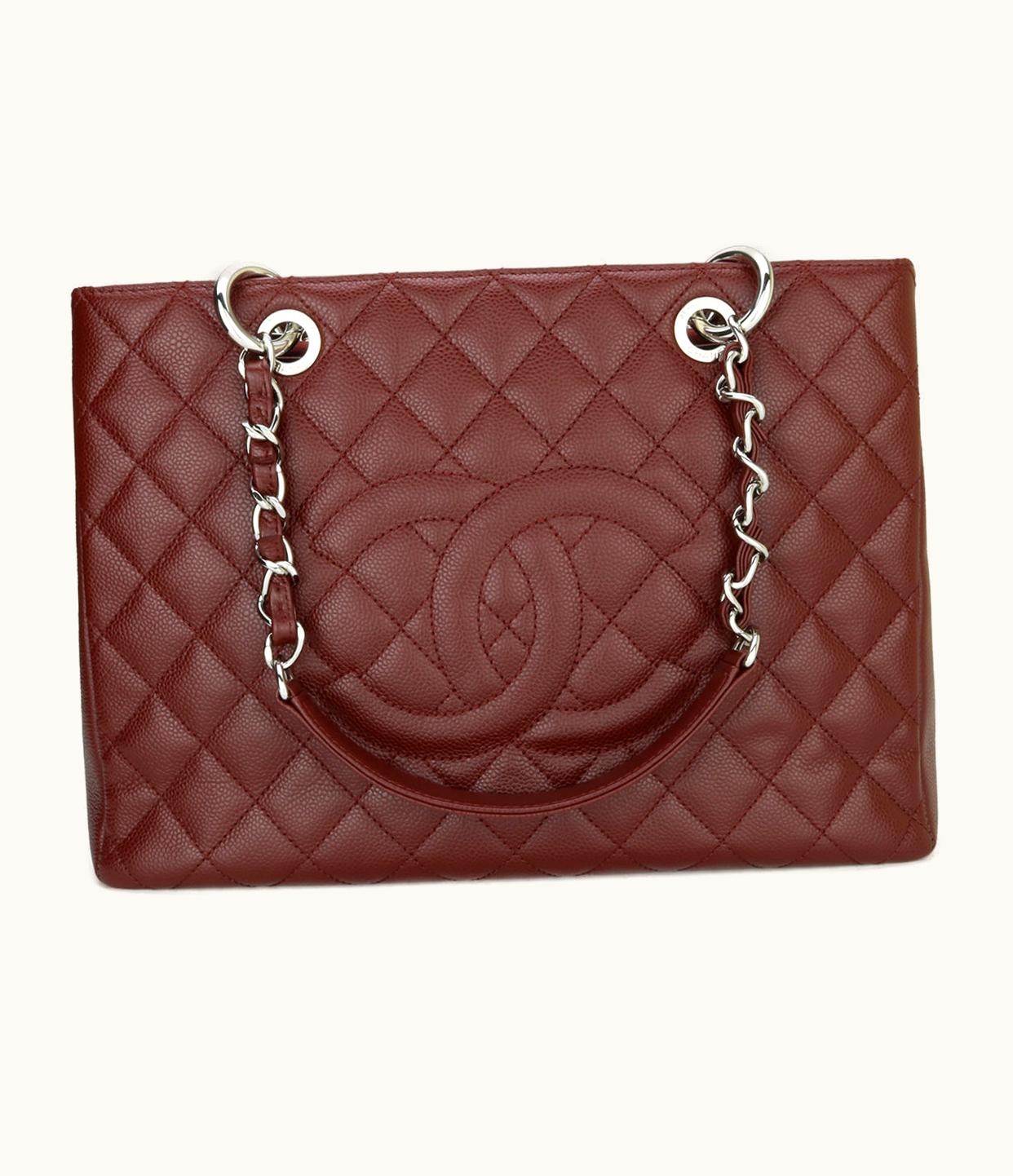 Chanel Chanel Grand Shopping Tote [Gst] Burgundy Caviar Silver Hardware 2014