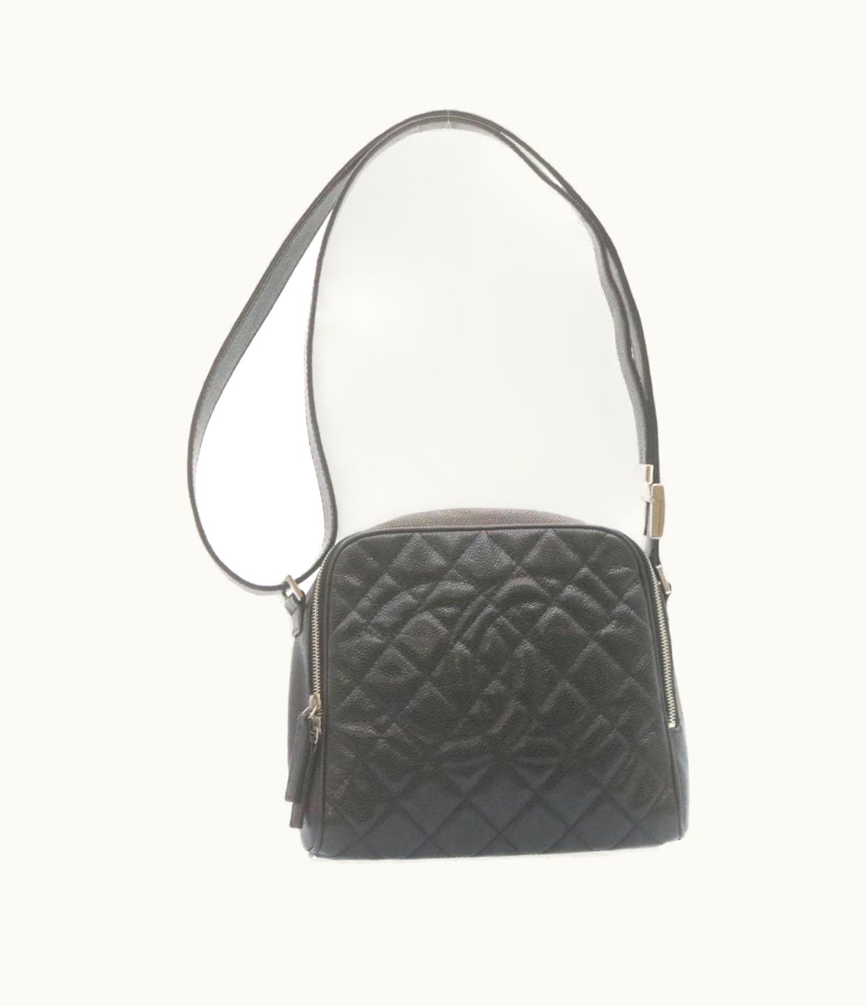 Chanel Chanel Coco Mark Shoulder Bag Caviar Skin Black CC