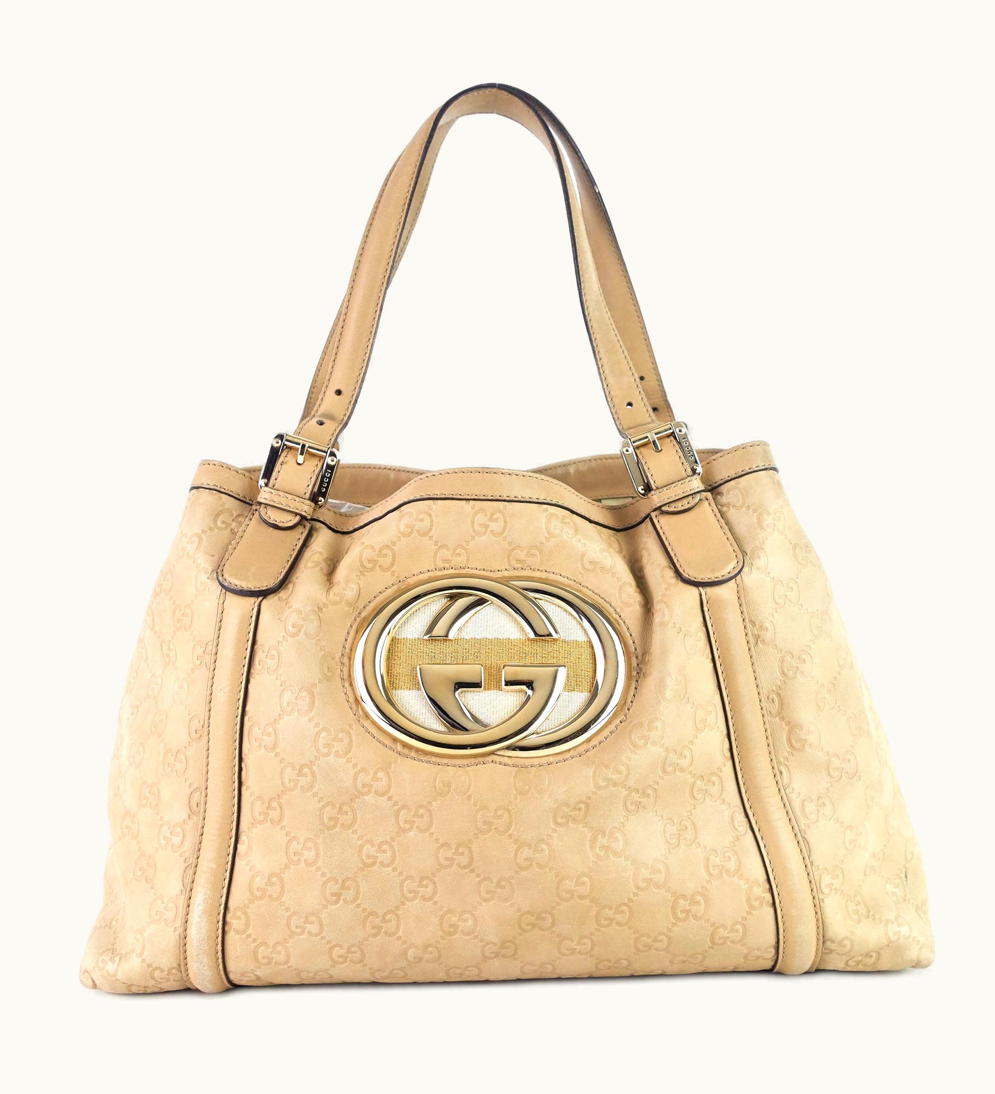 Gucci Gucci Britt Guccissima Leather Tote Bag