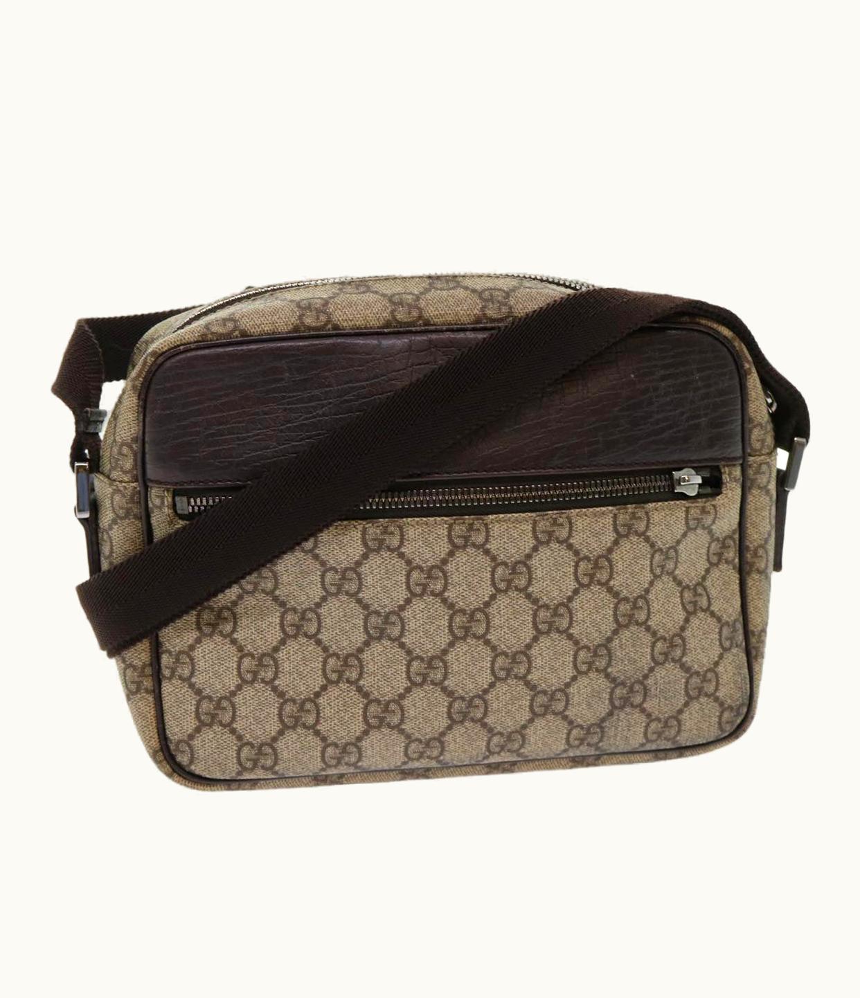 Gucci Gucci GG Canvas Shoulder Bag Pvc Leather Beige 114291