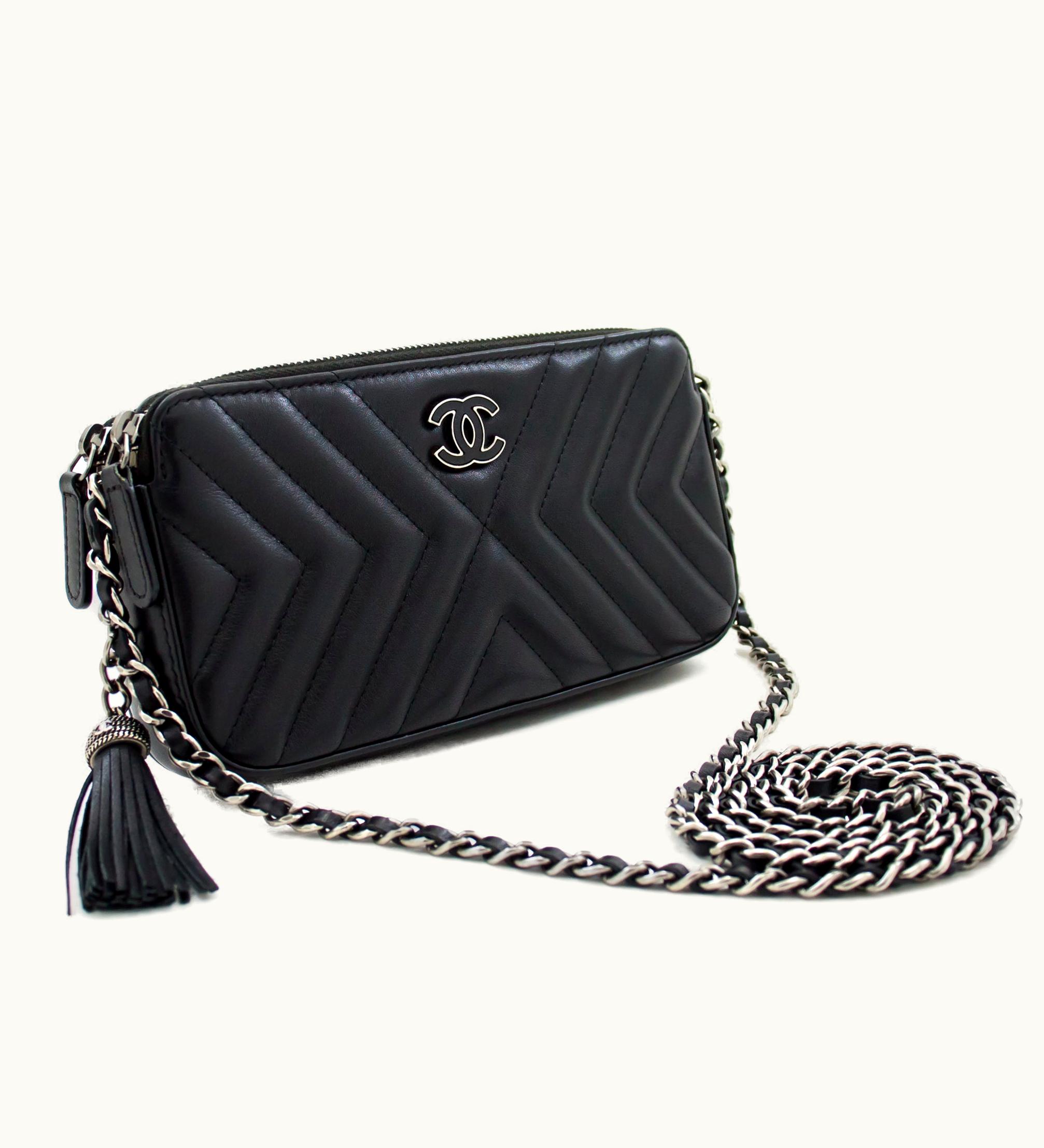 Chanel Chanel 2019 Lambskin Wallet On Chain Woc Double Zip Chain Bag Sv