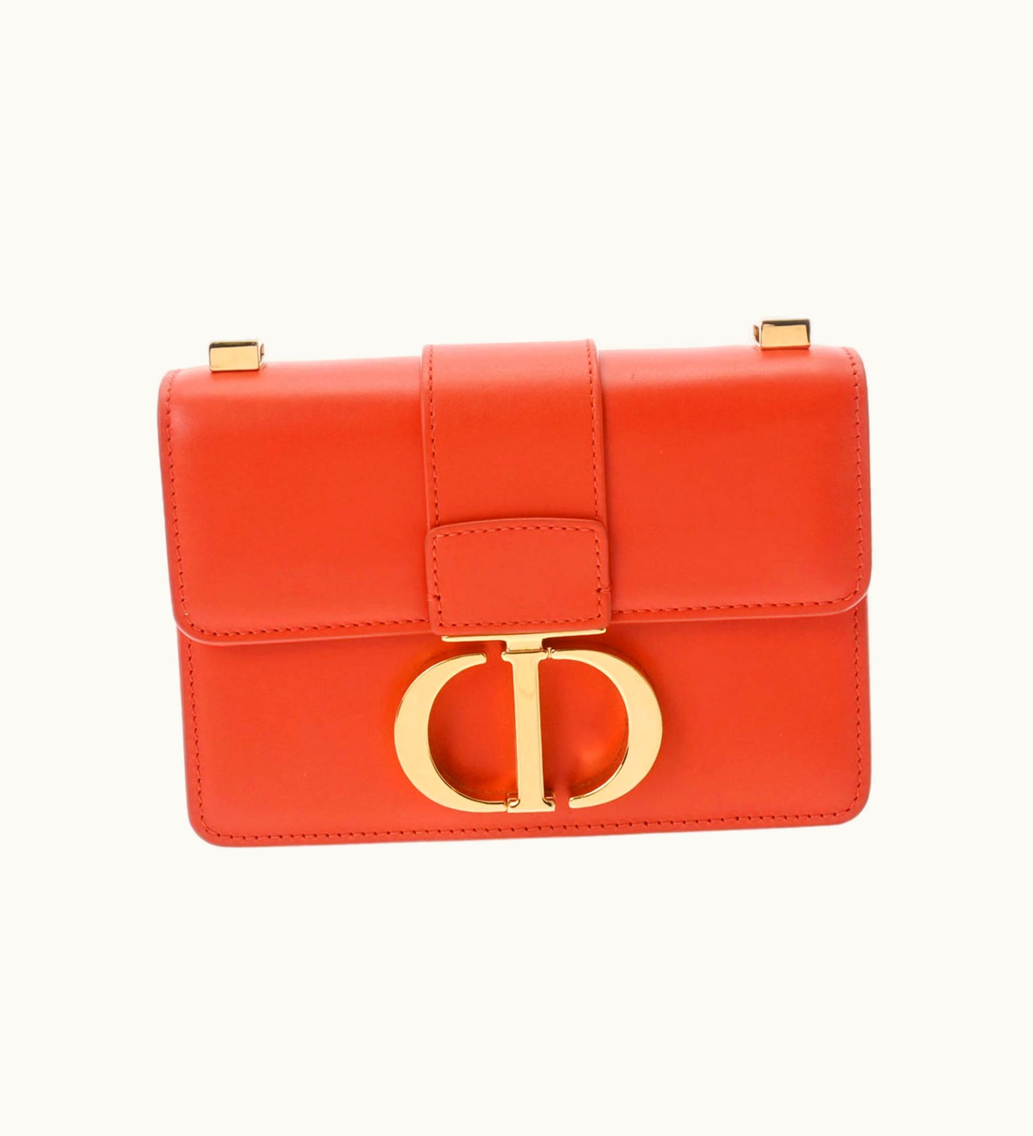 Dior Dior Christian Dior Micro Bag Montaigne Orange Women's Calf Handbag