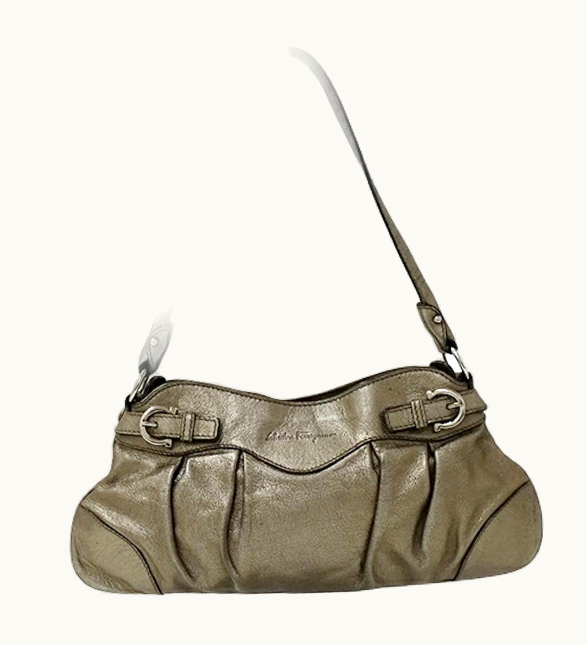Salvatore Ferragamo Salvatore Ferragamo Bag Women's Shoulder Handbag Leather Gold Bronze Metallic