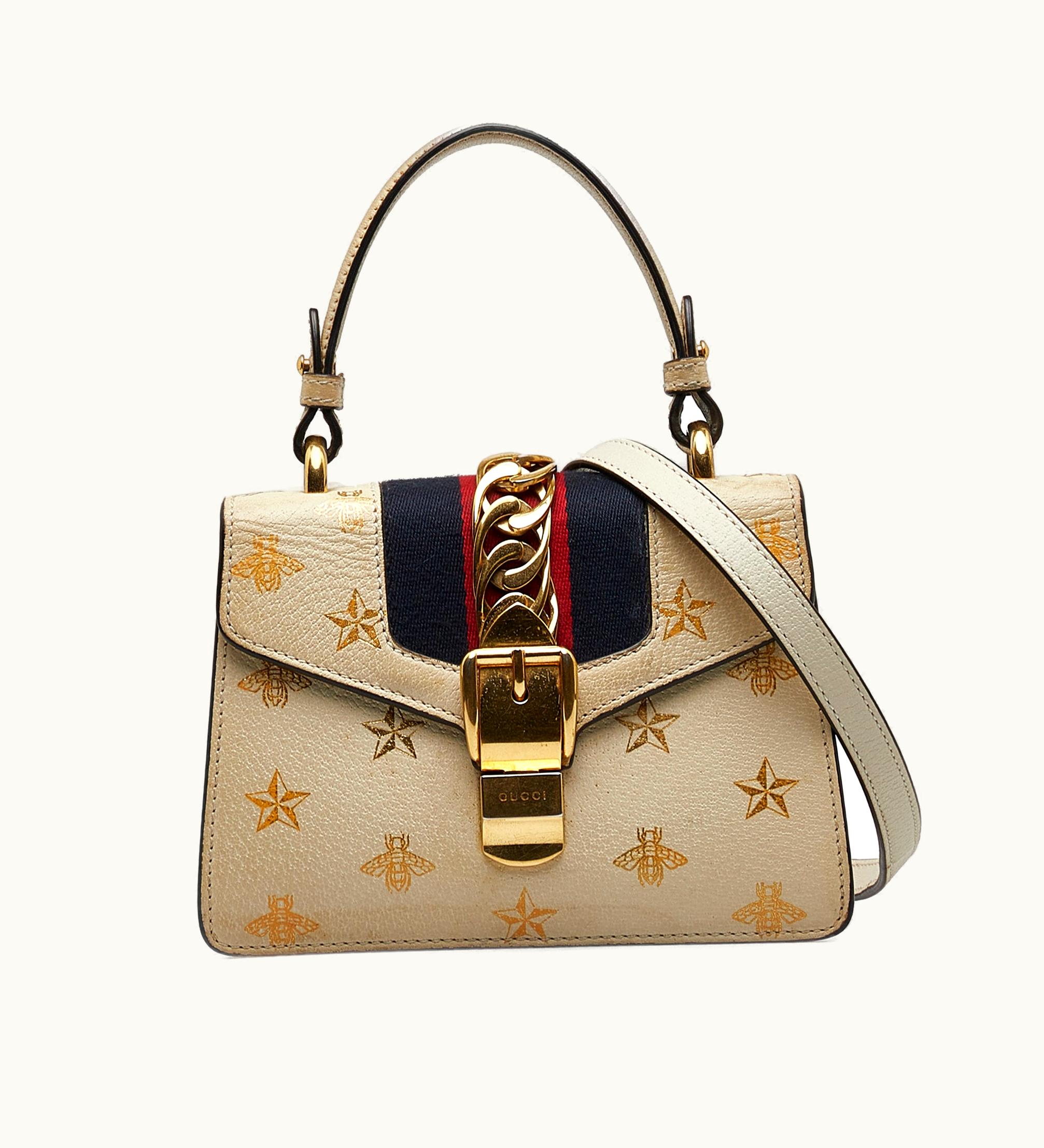 Gucci Gucci Mini Sylvie Bee Star Top Handle Bag