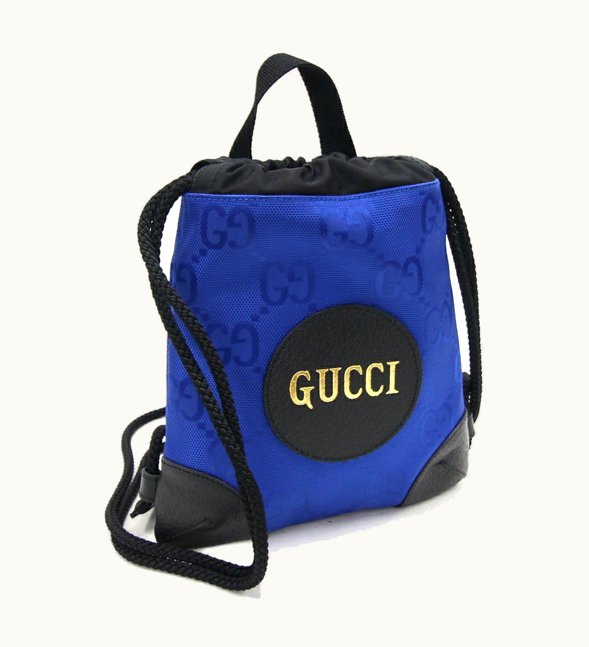 Gucci Gucci Backpack Off The Grid 643887 Blue Black Nylon Leather Rucksack Unisex GG