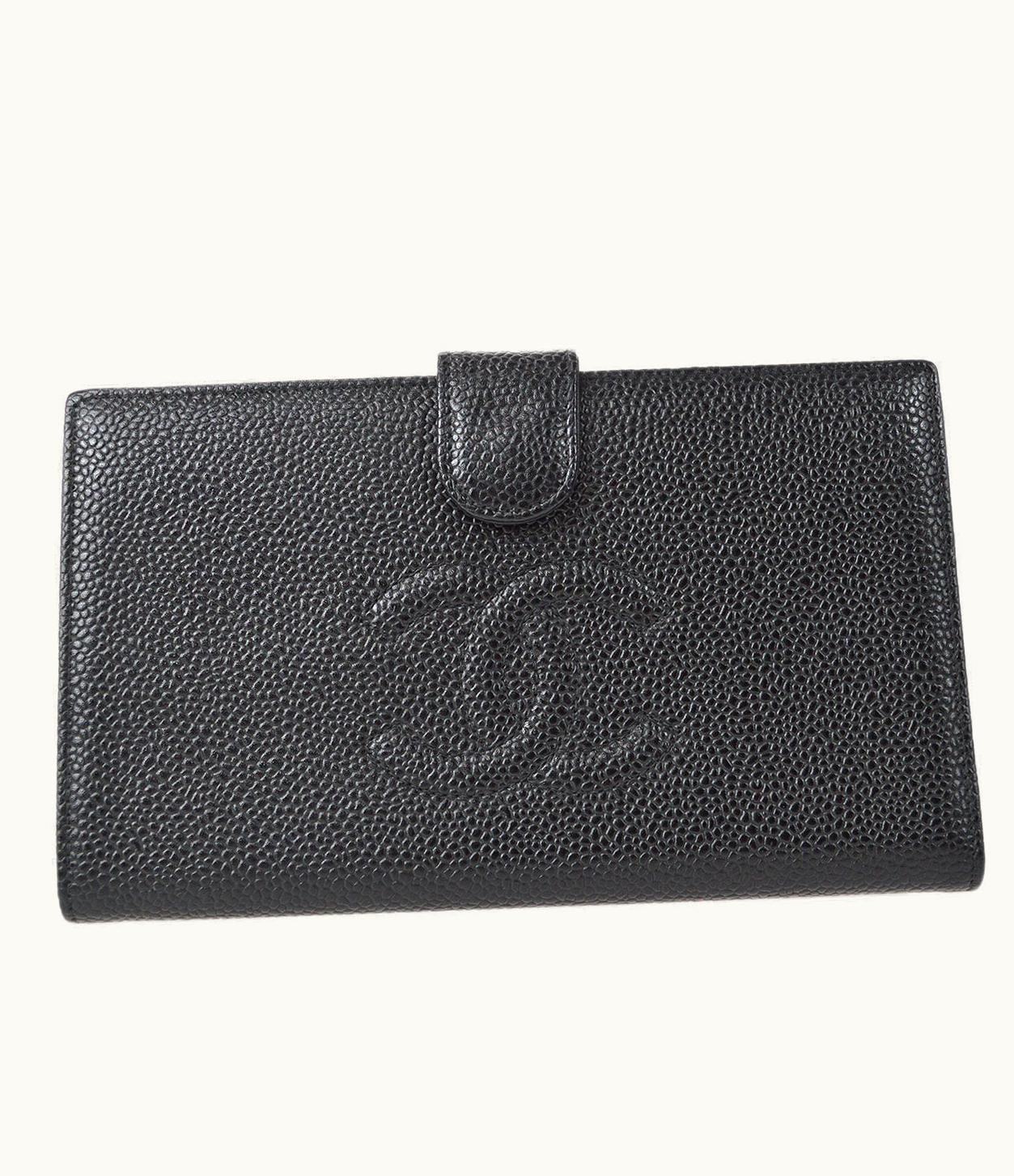 Chanel Chanel 2001-2003 Timeless Long Wallet Black Caviar 68029
