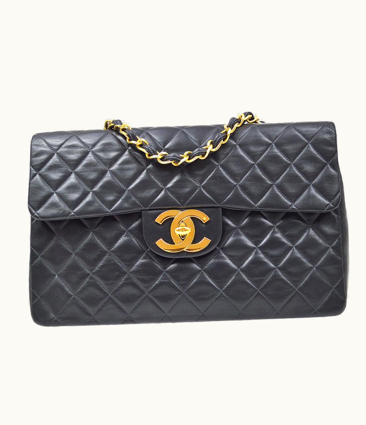 Chanel Chanel 1991-1994 Classic Flap Maxi Black Lambskin 90420