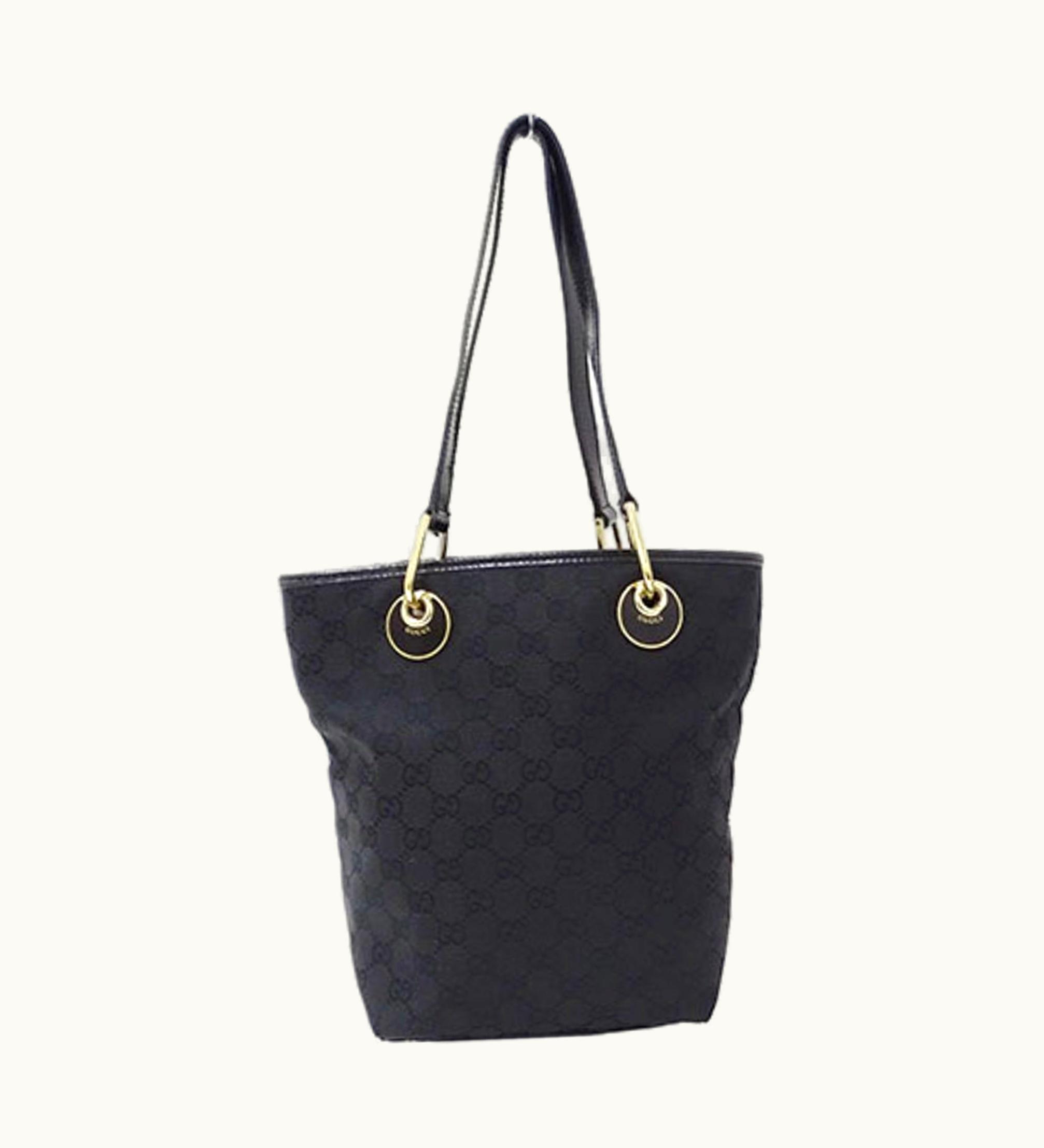 Gucci Gucci Bag Ladies Tote GG Canvas Black 120840