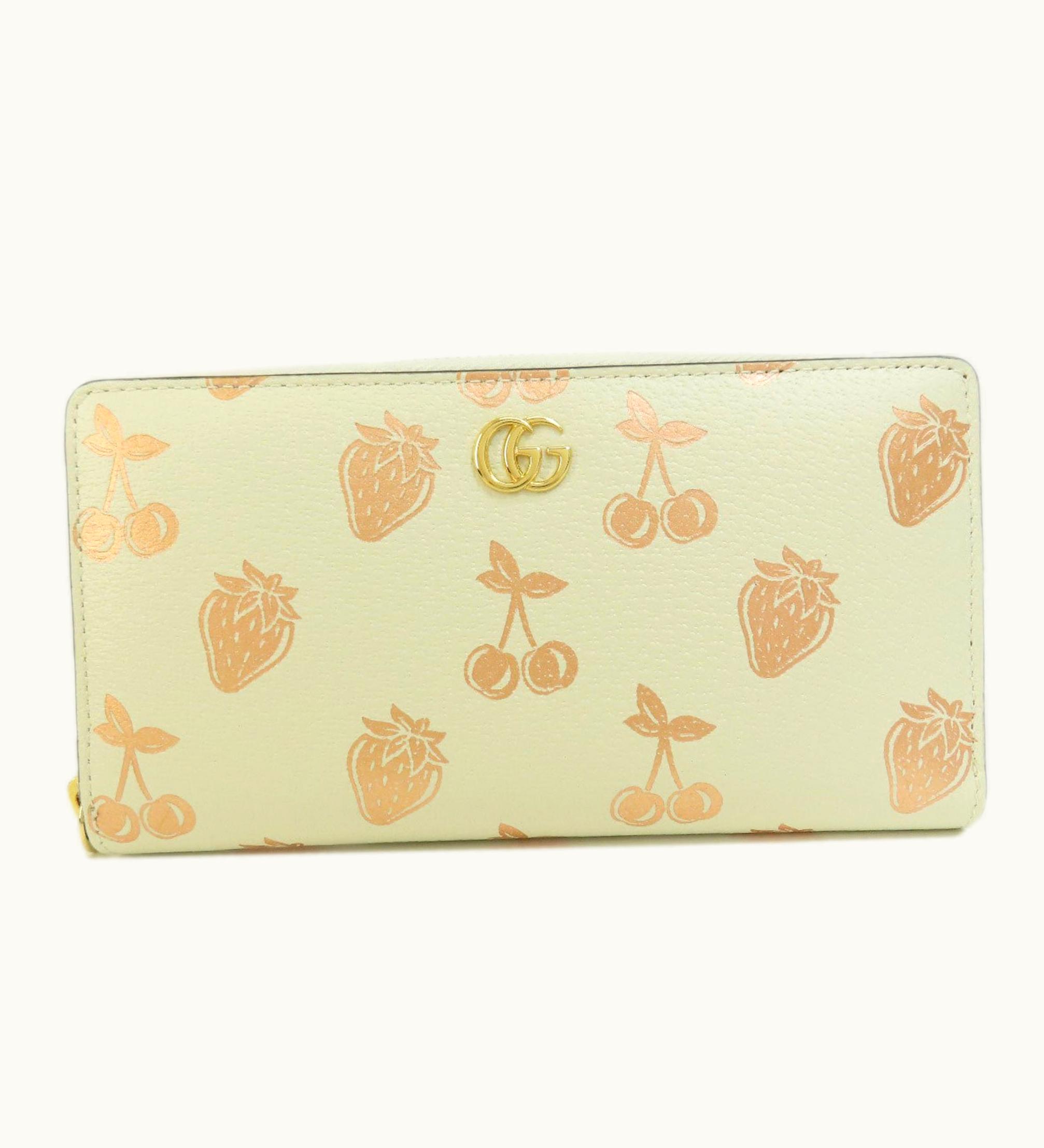 Gucci Gucci 456117 Marmont Berry Round Long Wallet Leather Women's