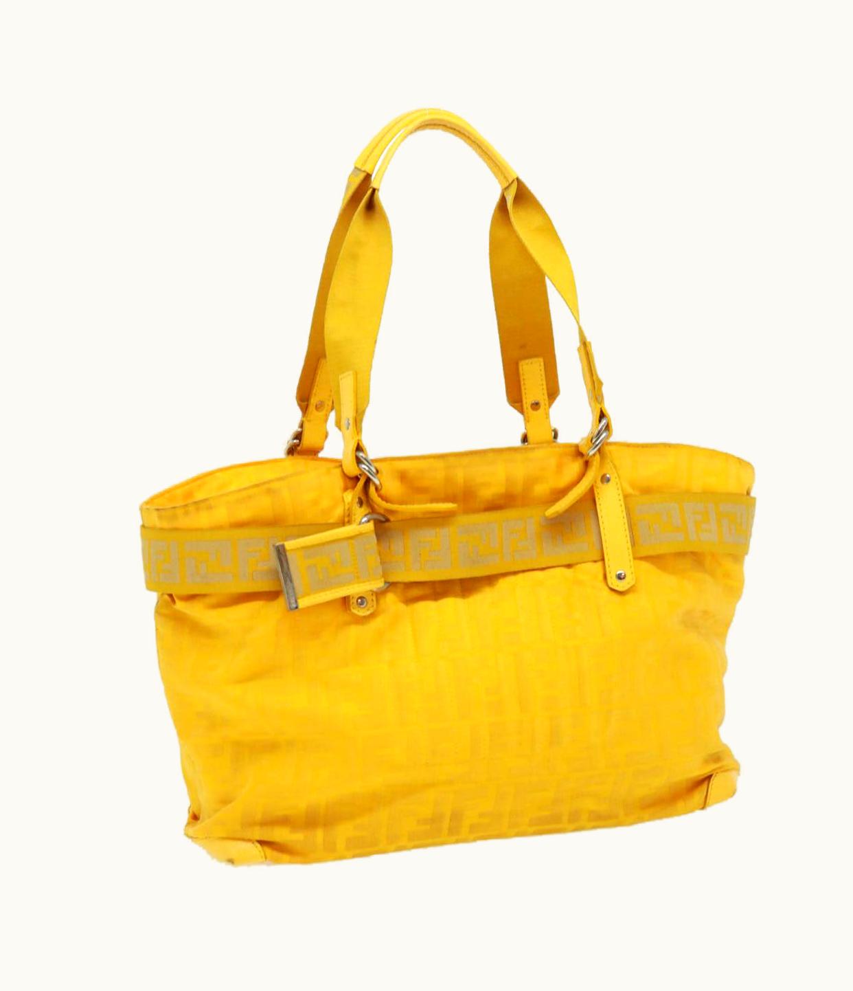 Fendi Fendi Zucca Canvas Tote Bag Nylon Yellow