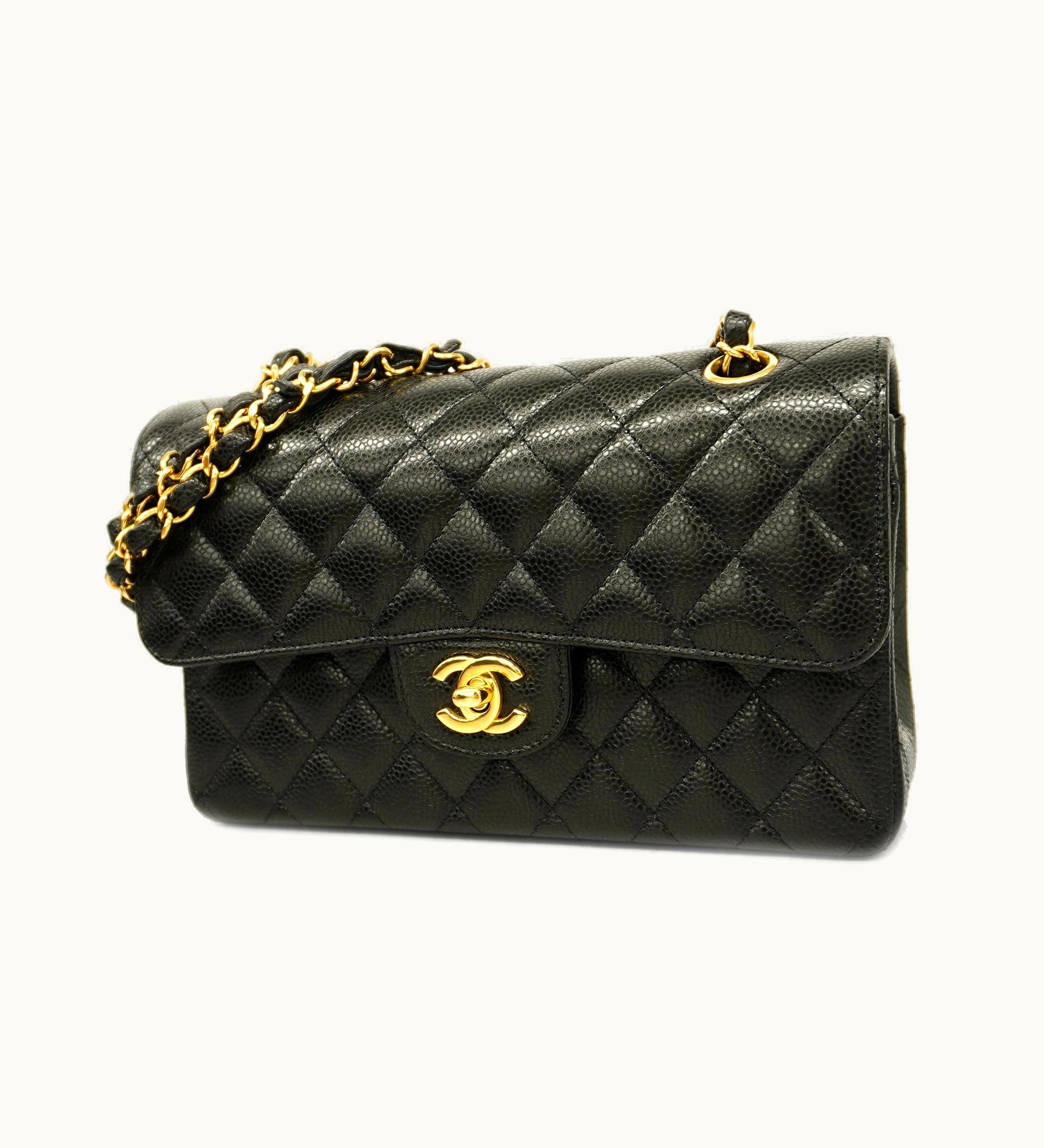 Chanel Chanel Matelasse Women's Leather Shoulder Bag Black Gold
