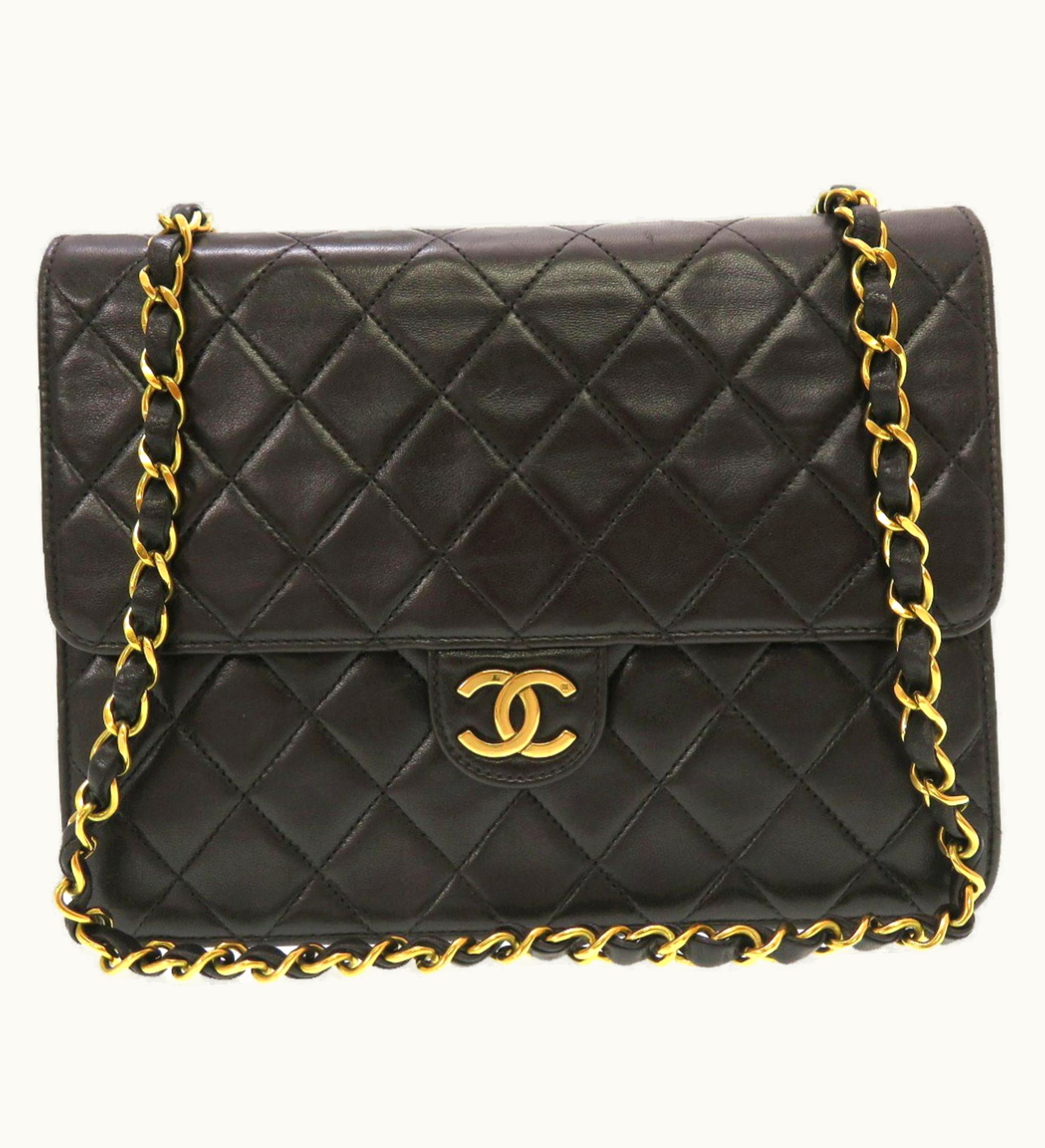Chanel Chanel Lambskin Black Matelasse No. 3 Gold Chain Shoulder Bag