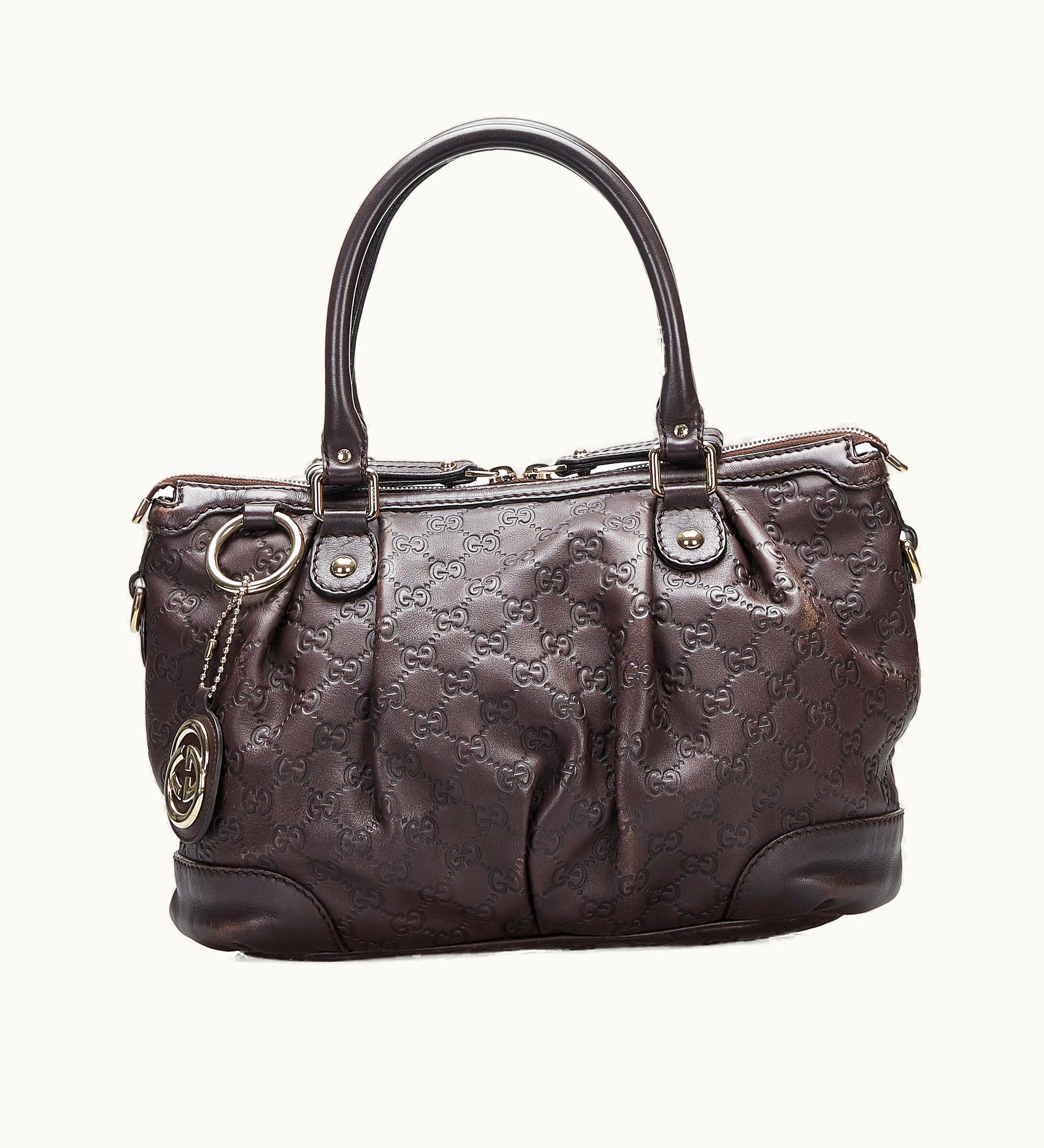 Gucci Gucci Sukey Satchel Luxe Leather Tote Black