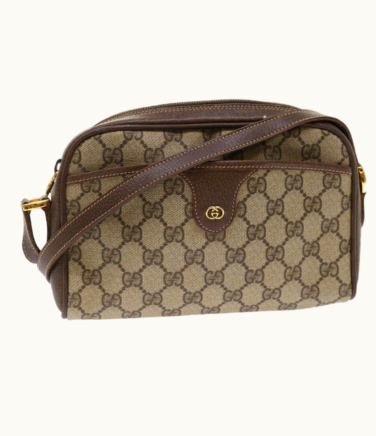 Gucci Gucci GG Canvas Shoulder Bag Pvc Leather Beige 001.58.6594