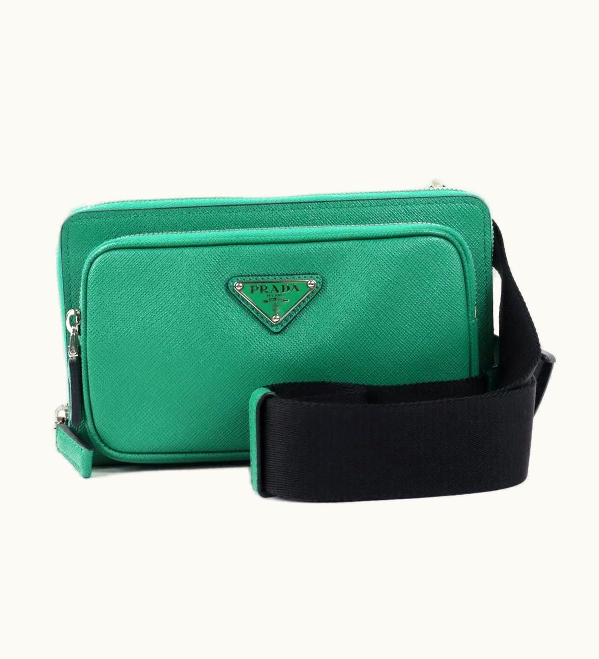 Prada Prada Waist Bag Body Leather Green Unisex 2Vh156