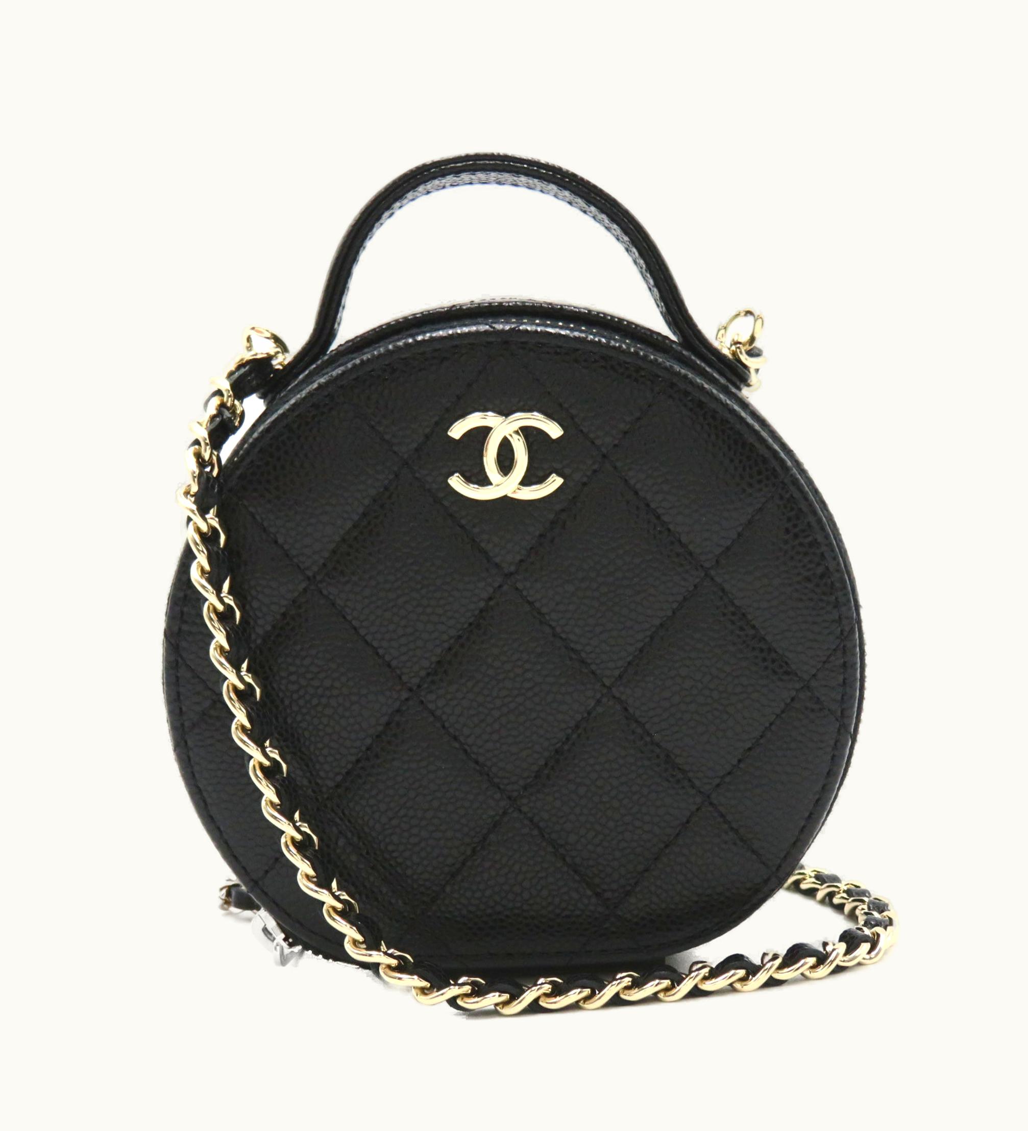 Chanel Chanel Top Handle Chain Vanity Black Caviar Skin [Grained Calf]