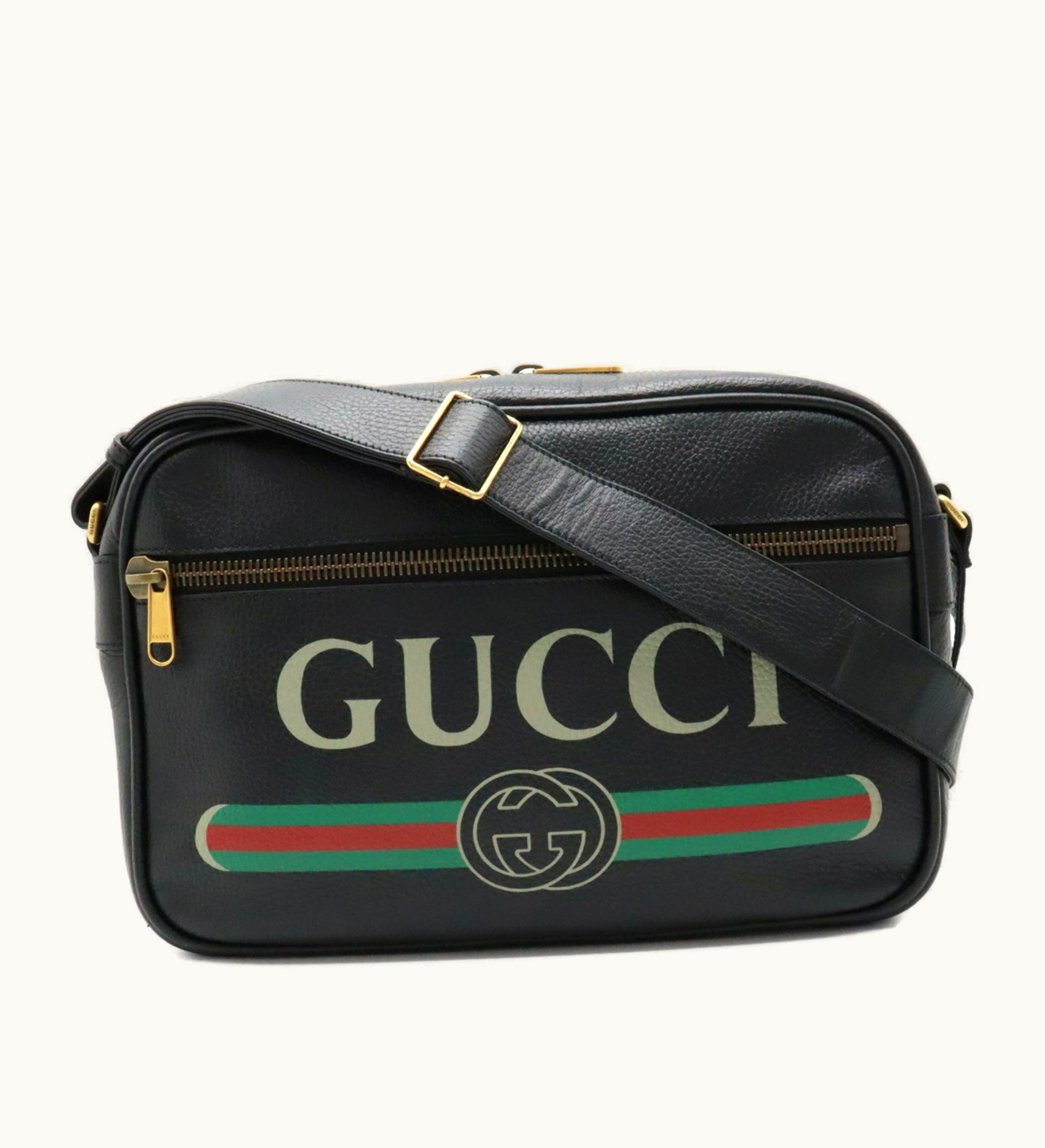 Gucci Gucci Print Bag Shoulder Leather Black 523589
