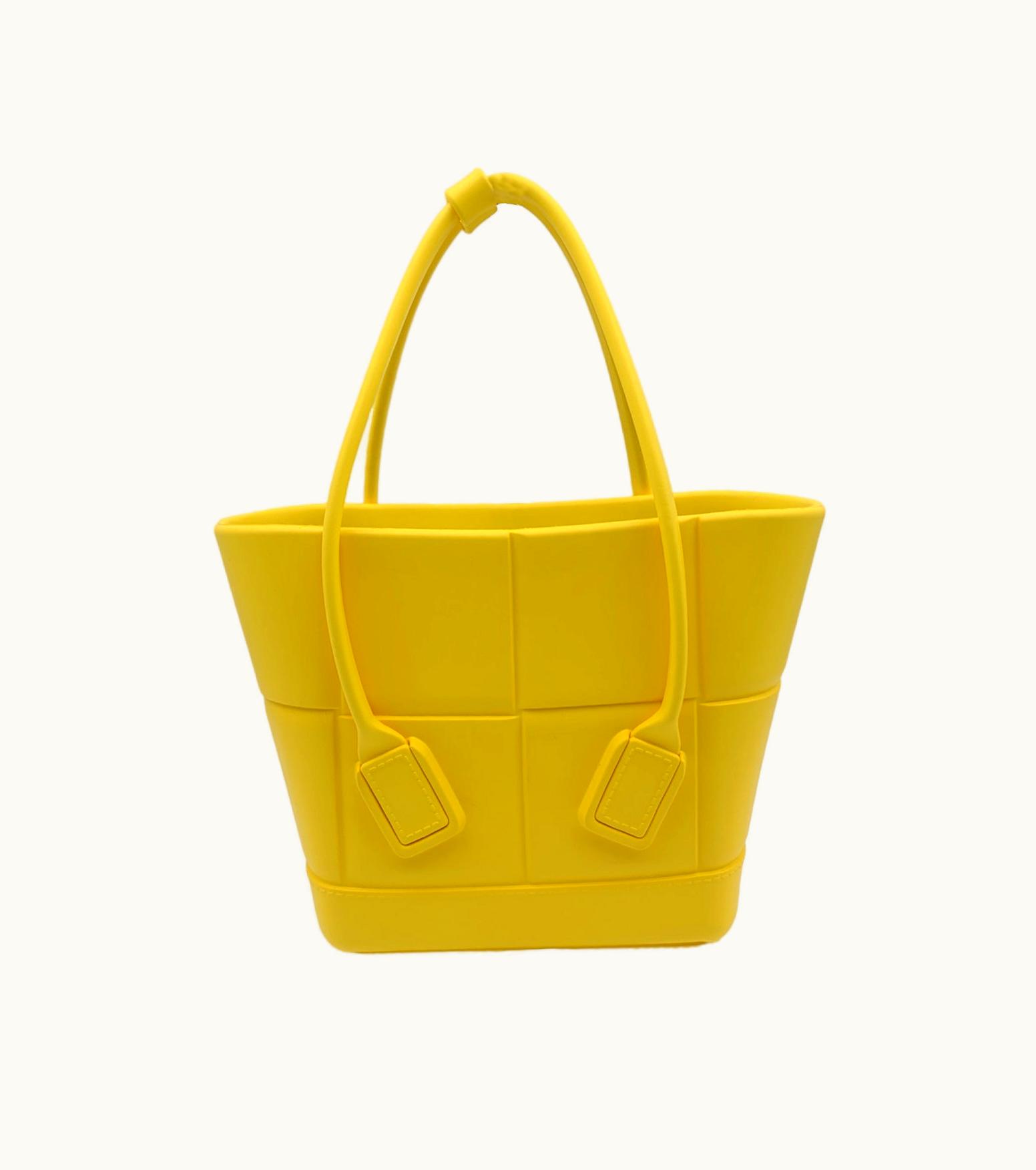 Bottega Veneta Bottega Veneta Yellow Matt Rubber Mini Arco Tote Bag Handbag