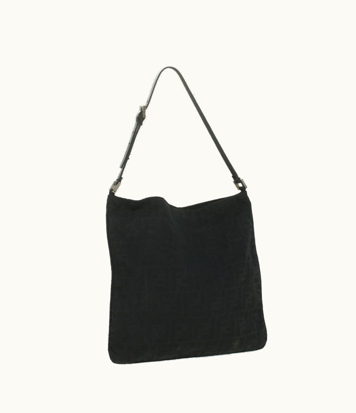 Fendi Fendi Zucca Canvas Shoulder Bag Nylon Black - Luxury Shoulder Bag Black