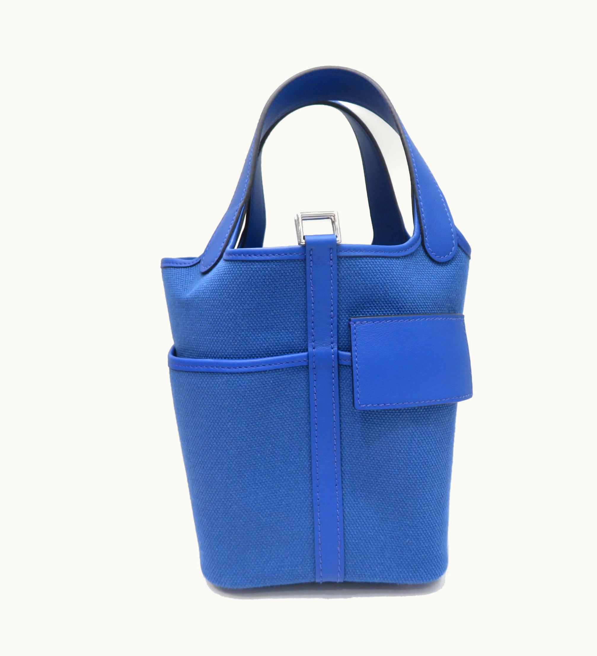 Hermès Hermès Picotin PM Cargo Handbag Tote Bag Blue Egel Royal Swift Canvas U Stamp