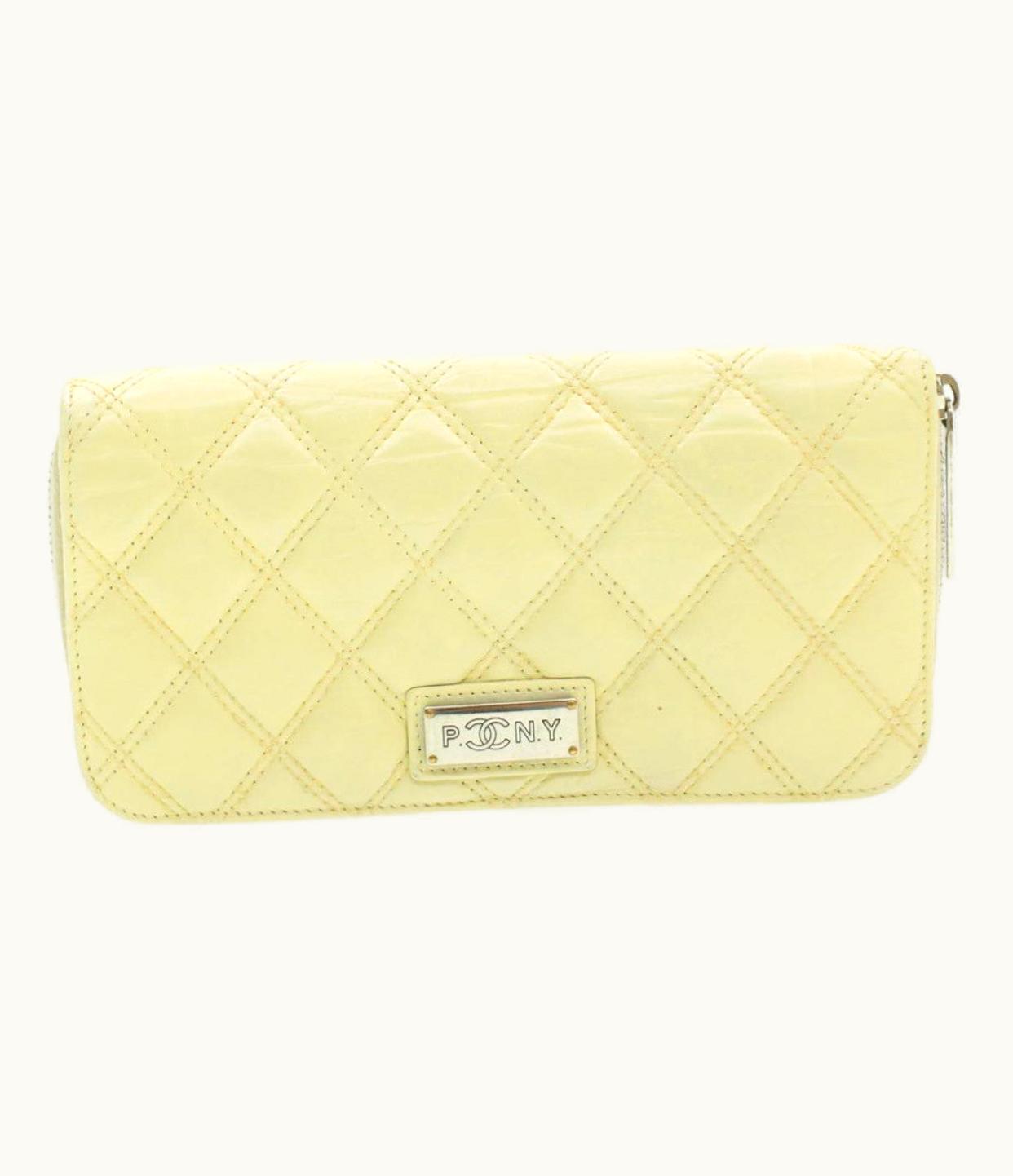 Chanel Chanel Matelasse Zippy Long Wallet Beige CC