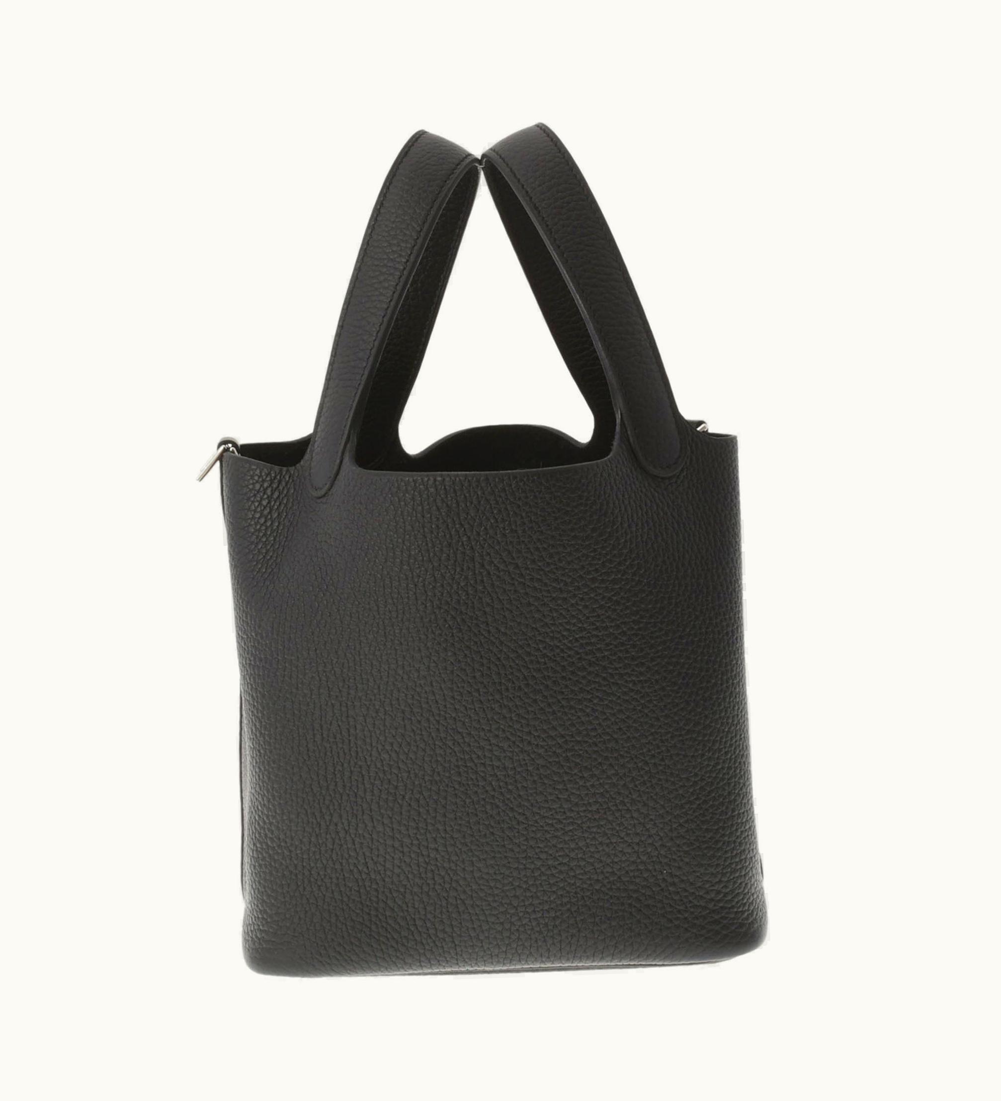 Hermès Hermès Picotin Lock PM Black U Engraved (Around 2022) Ladies Taurillon Clemence Handbag