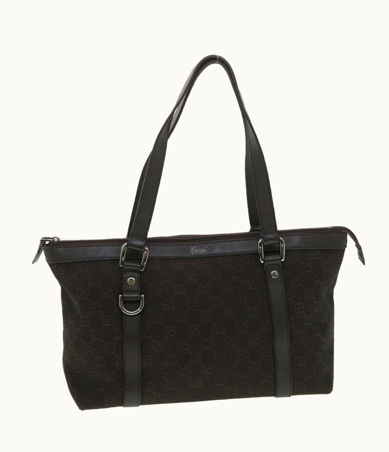 Gucci Gucci GG Canvas Tote Bag Dark Brown 268640