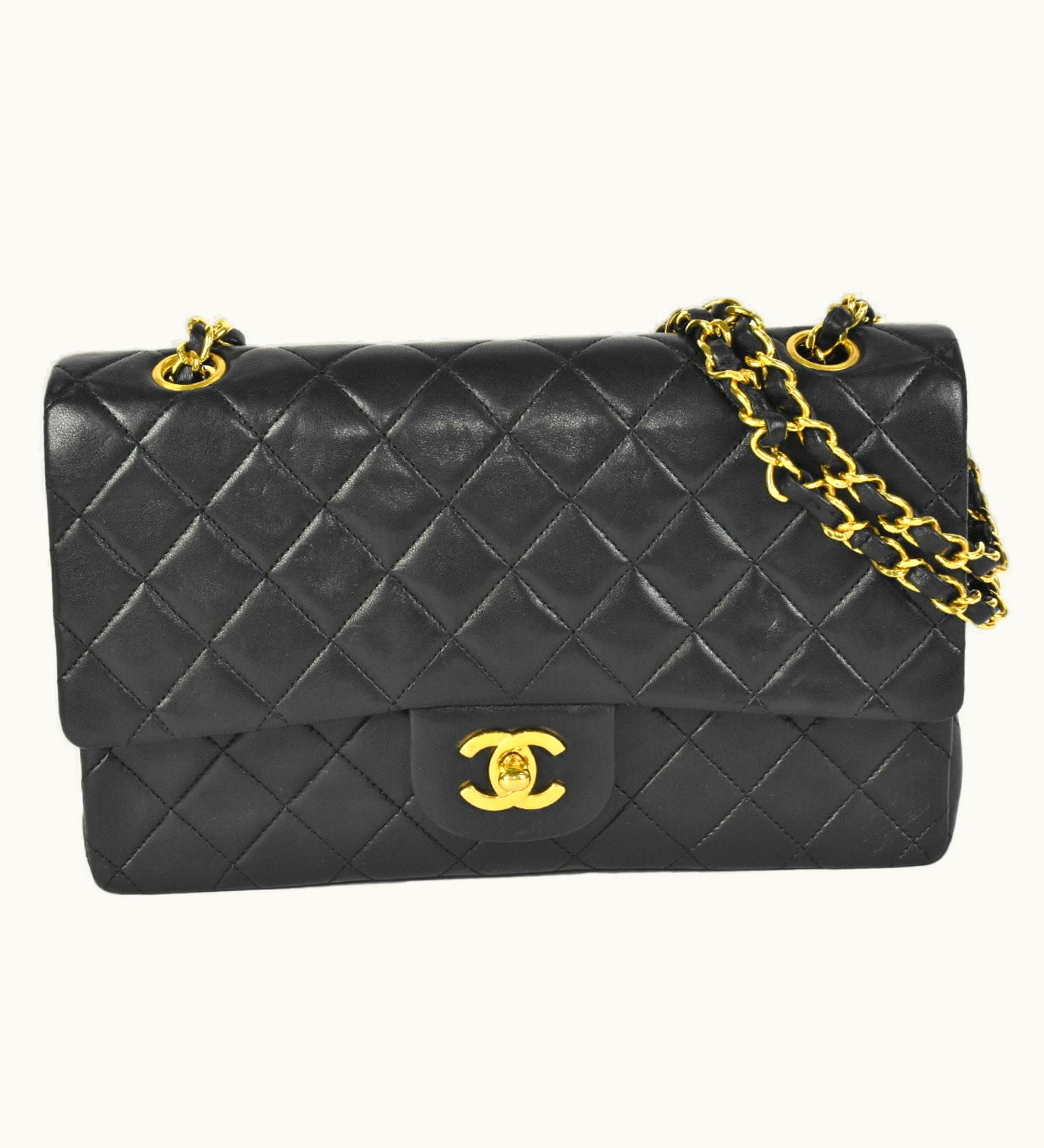 Chanel Chanel Matelasse 25 No. 1 W Flap Chain Shoulder Bag Cocomark Lambskin Black A01112