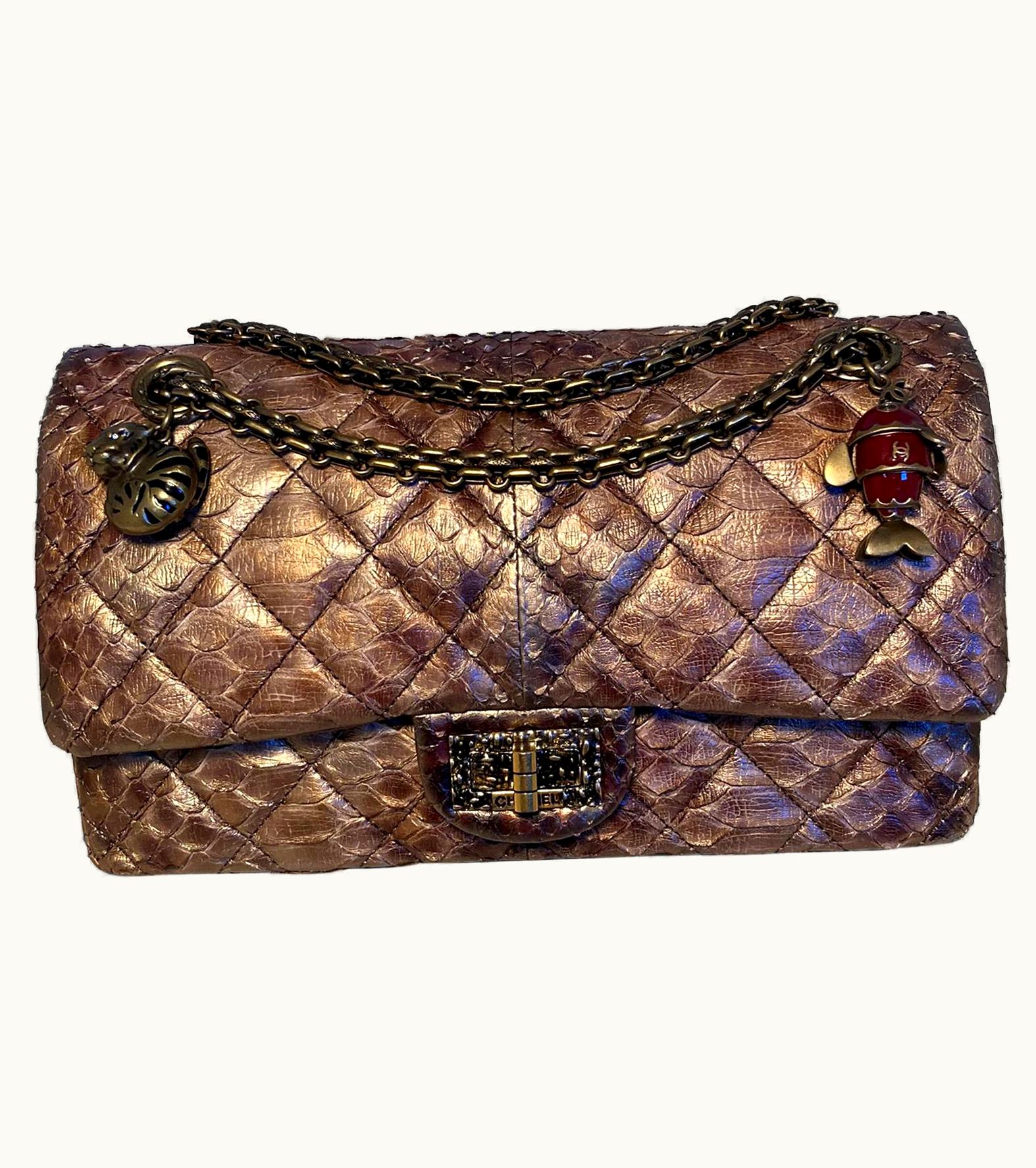 Chanel Chanel Rare Metallic Copper Python 2.55 Double Flap Classic