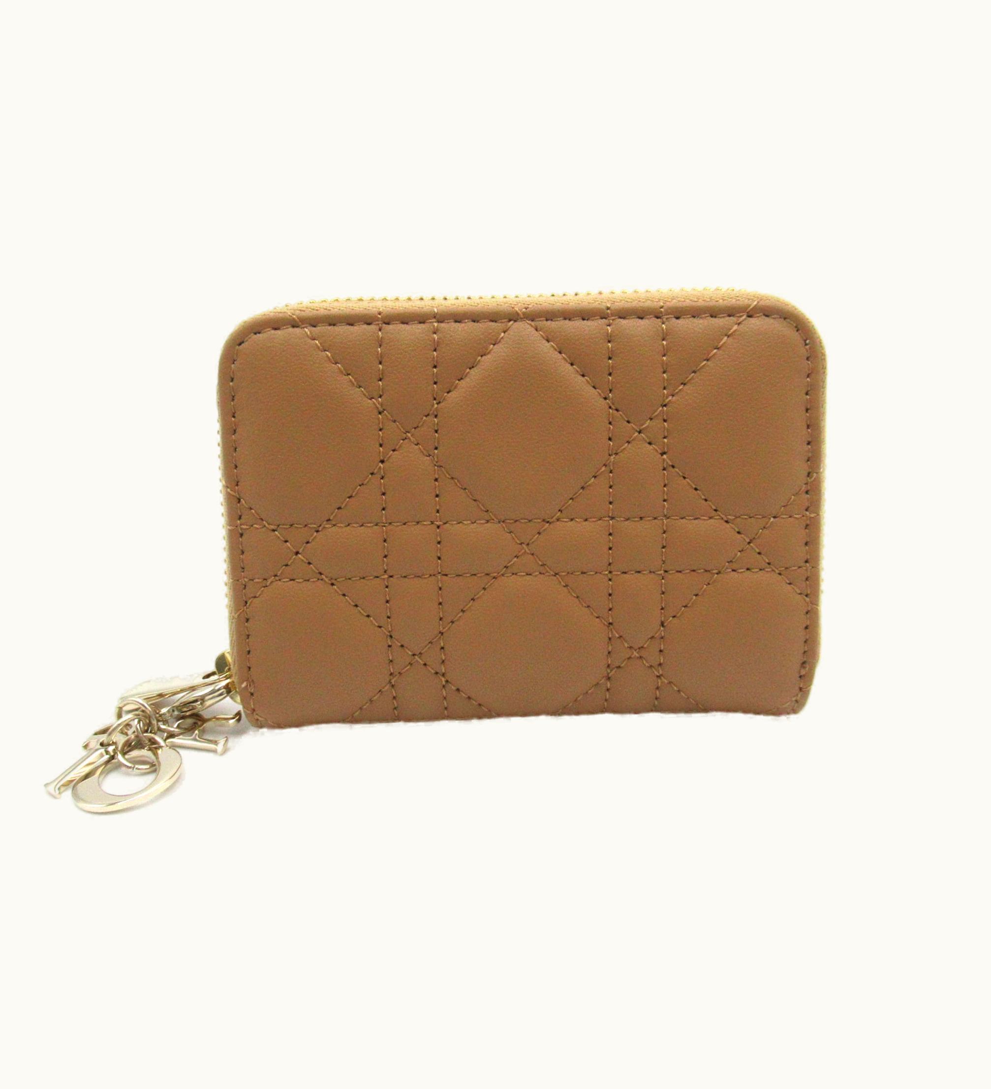 Dior Dior Lady Dior Medium Wallet Beige Lambskin [Sheep Leather] S0985Onmj53U