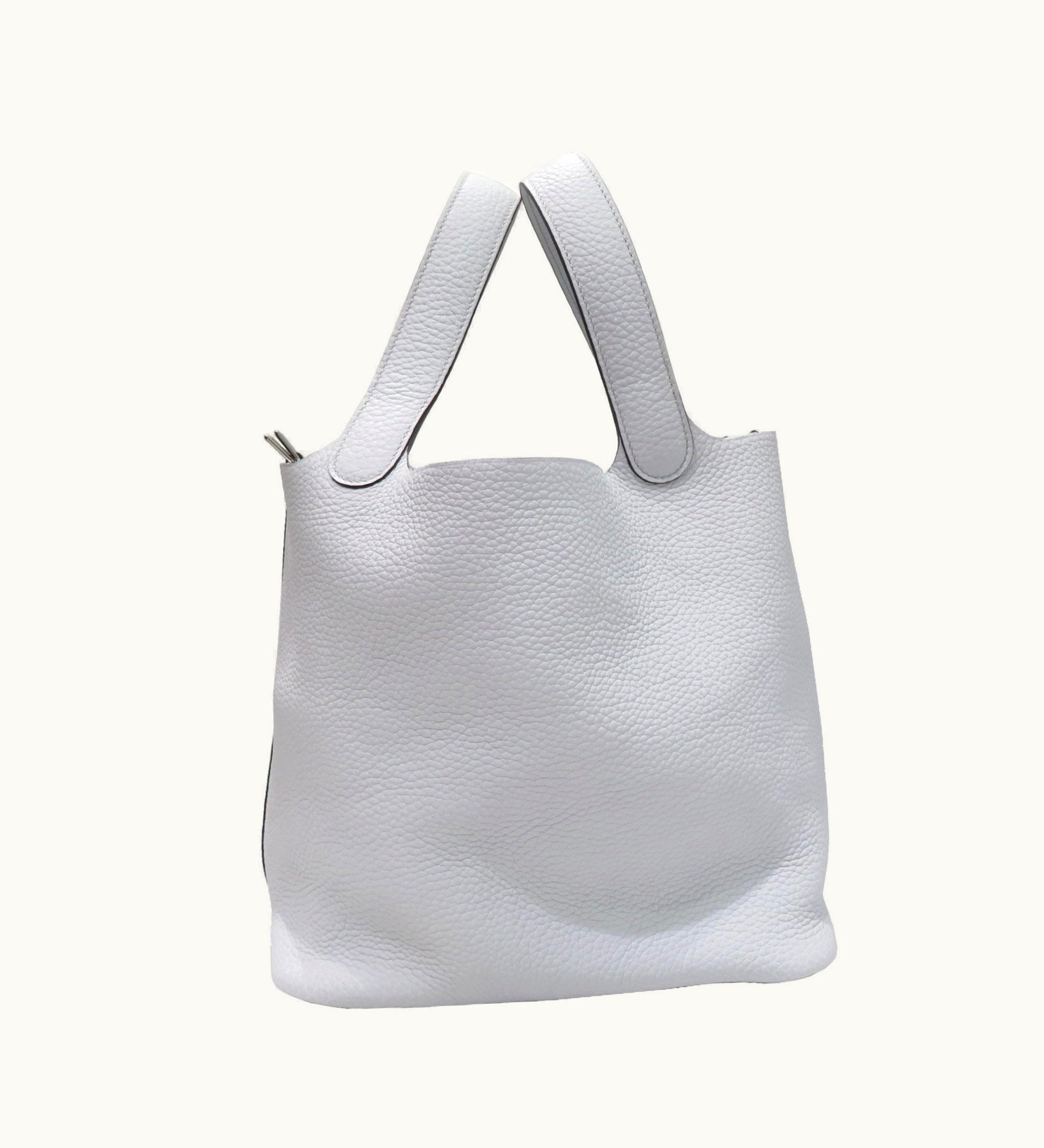 Hermès Hermès Picotin Lock MM Handbag Blue Pale/S Metal Fittings Taurillon Z Engraved