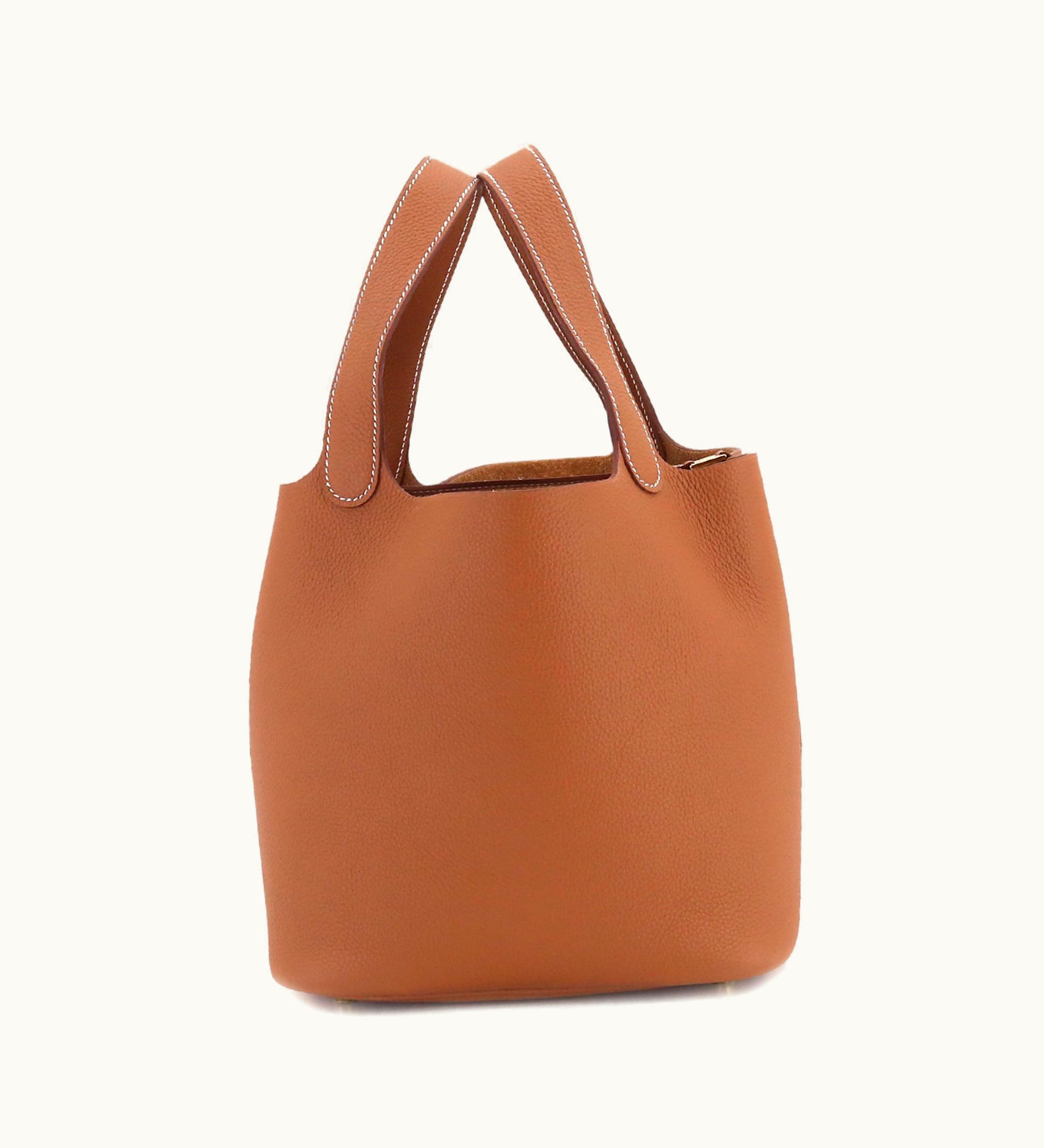 Hermès Hermès Picotin Lock MM Hand Bag Taurillon Clemence Gold B Engraved