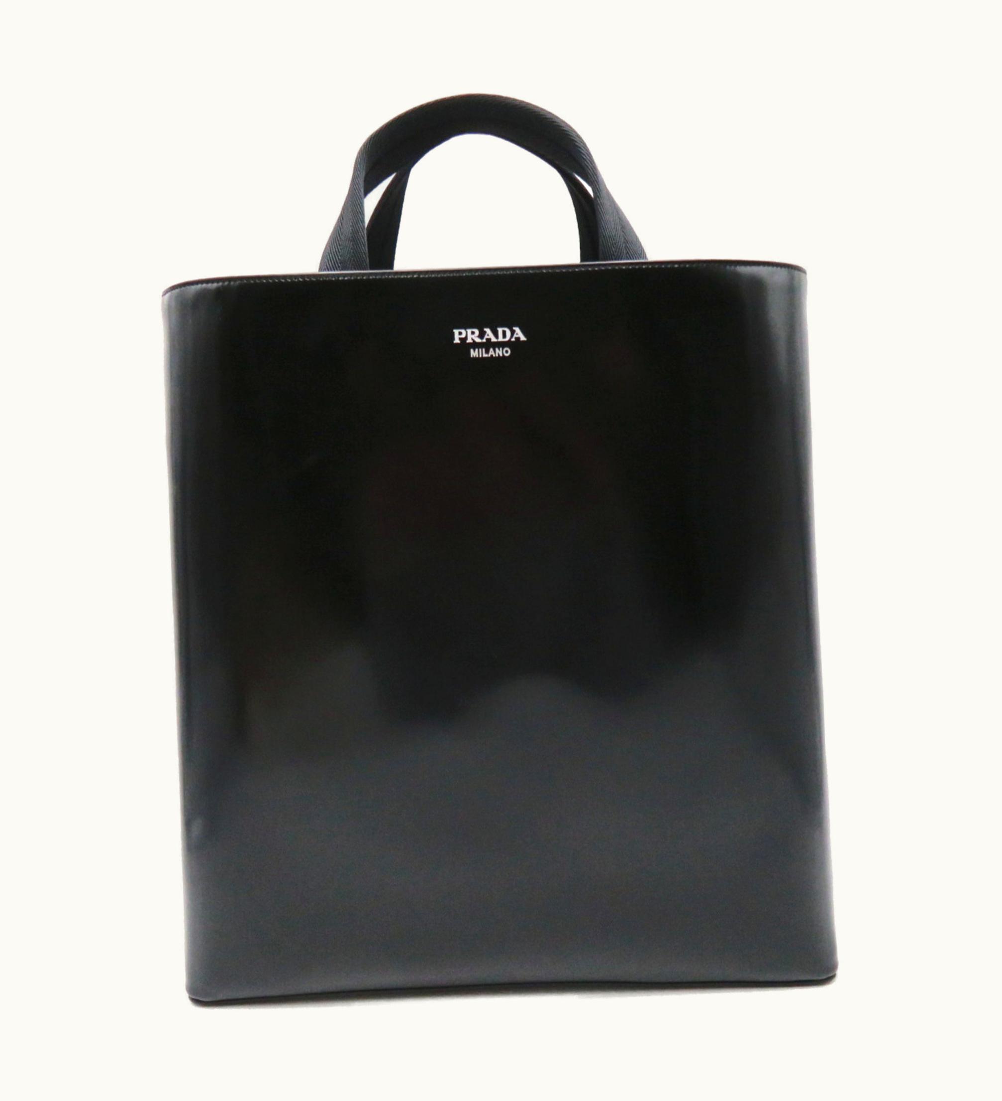 Prada Prada Shopping Tote Bag Black Nero Leather 2Vg113Zo6F0002