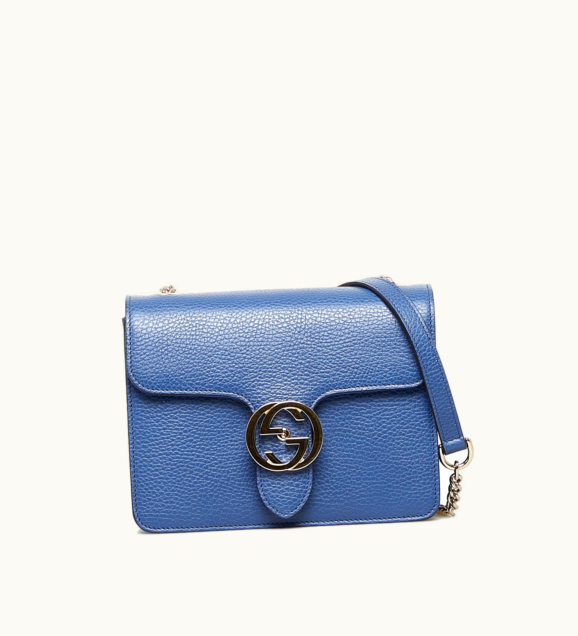 Gucci Gucci Dollar Calf Interlocking G Crossbody Bag Black